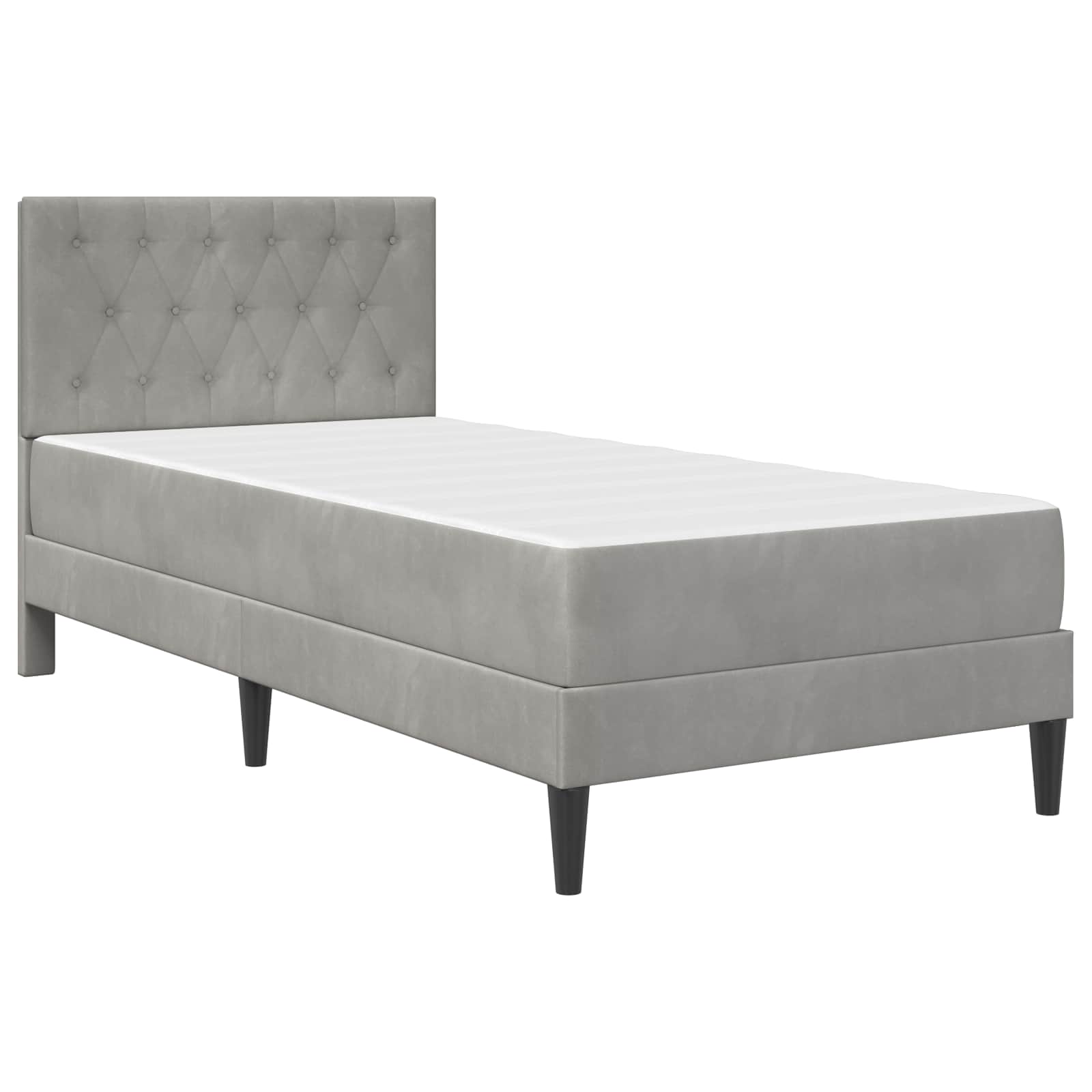 Okvir kreveta s madracem Svijetlo siva 90 x 200 cm Baršun