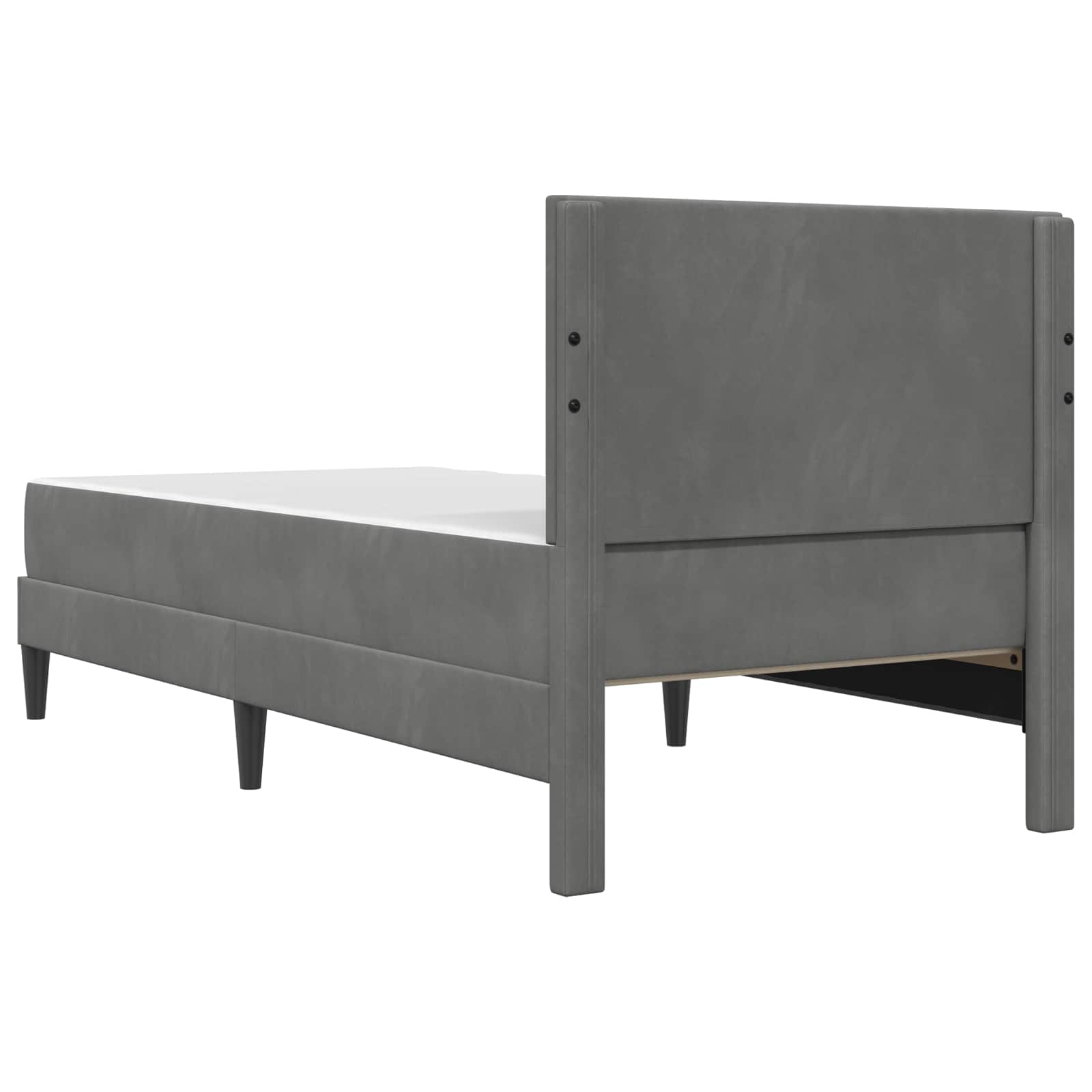 Okvir kreveta s madracem Tamno siva 100 x 200 cm Baršun