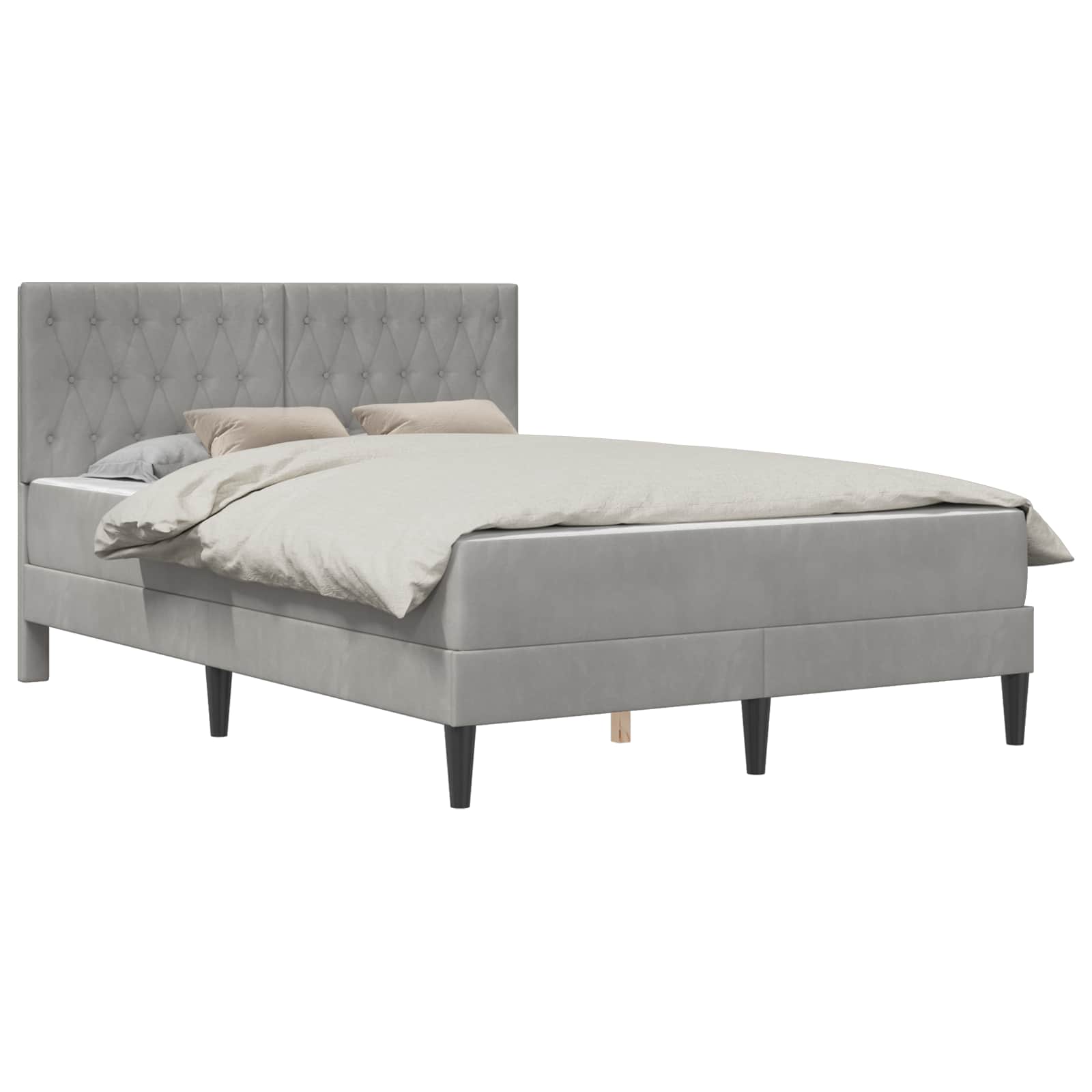 Okvir kreveta s madracem Svijetlo siva 140 x 190 cm Baršun