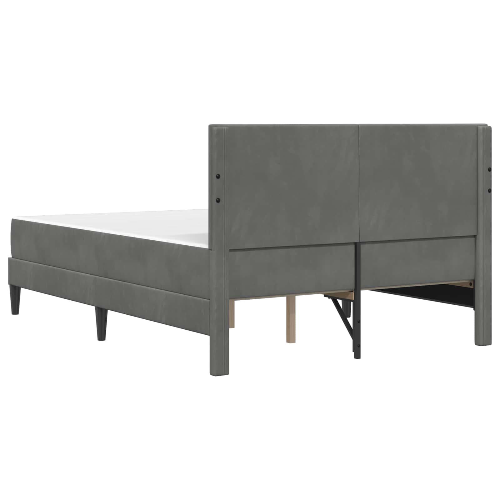 Okvir kreveta s madracem Tamno siva 160 x 200 cm Baršun