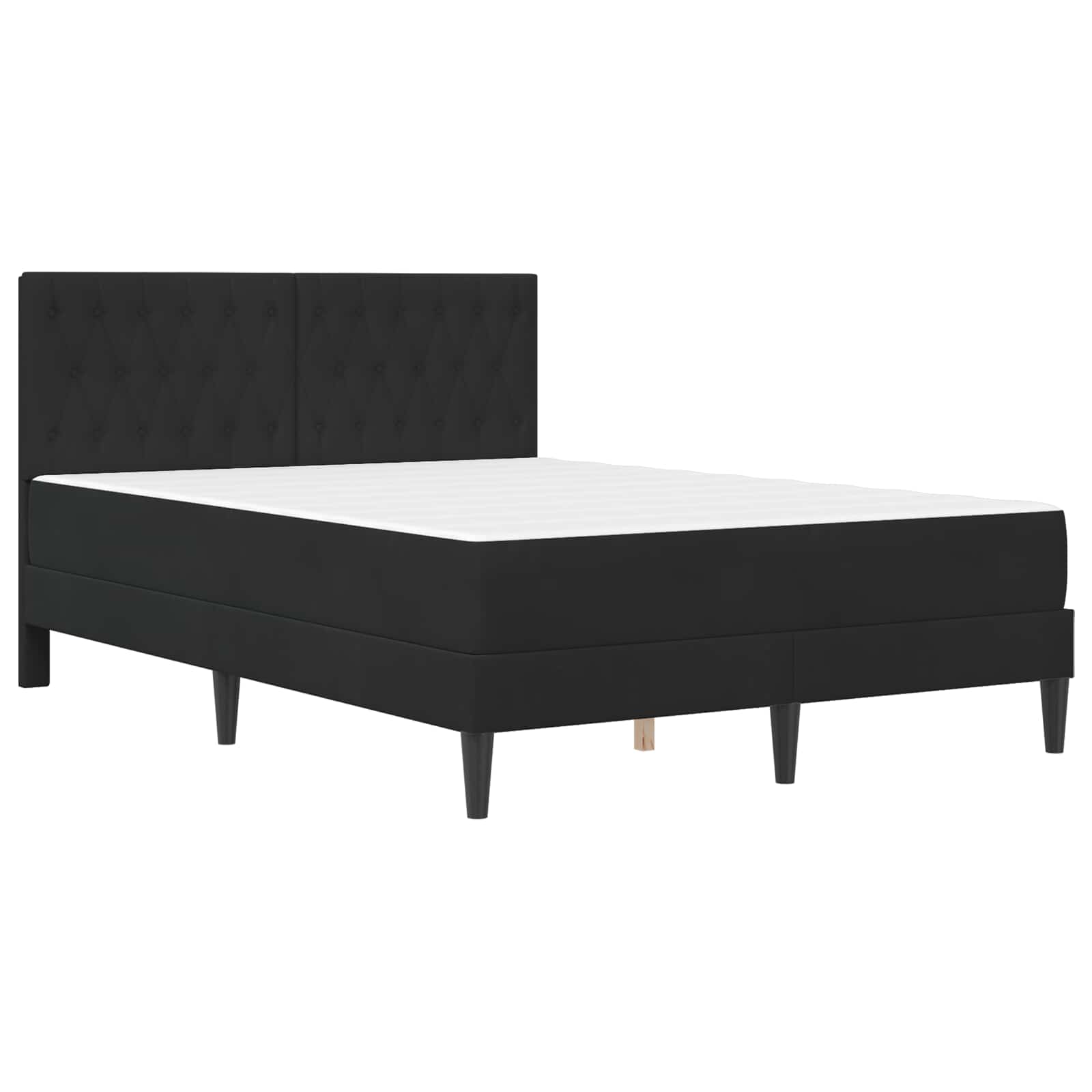 Okvir kreveta s madracem s uzglavljem Crna 160 x 200 cm Baršun