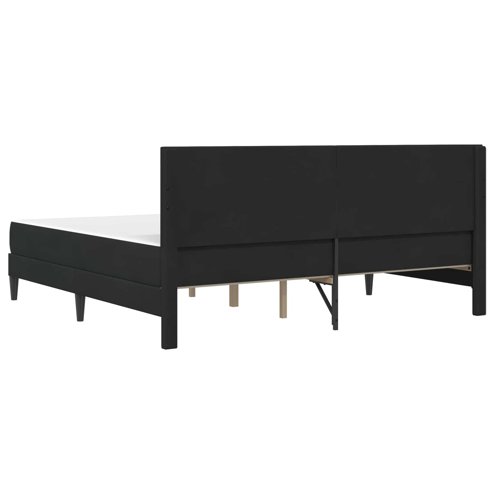Okvir kreveta s madracem s uzglavljem Crna 180 x 200 cm Baršun