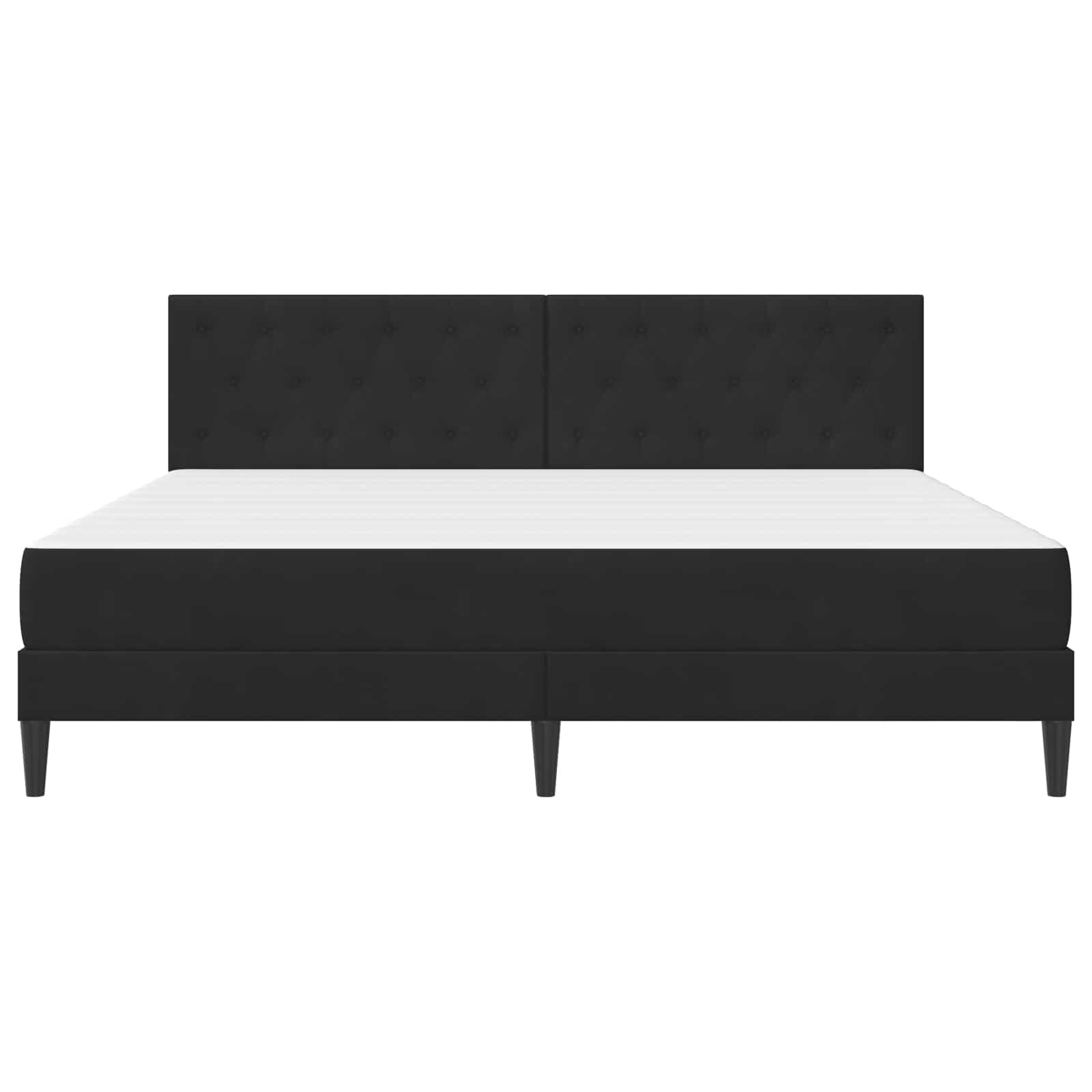 Okvir kreveta s madracem s uzglavljem Crna 180 x 200 cm Baršun