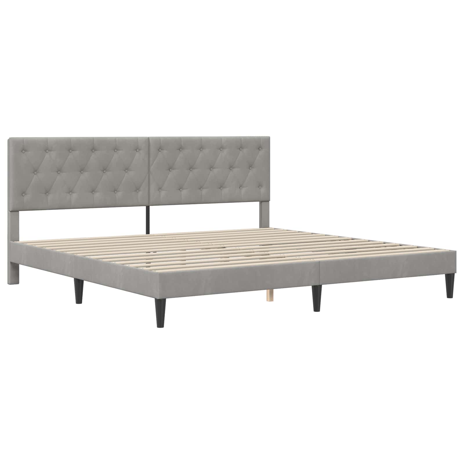Okvir kreveta s madracem Svijetlo siva 200 x 200 cm Baršun