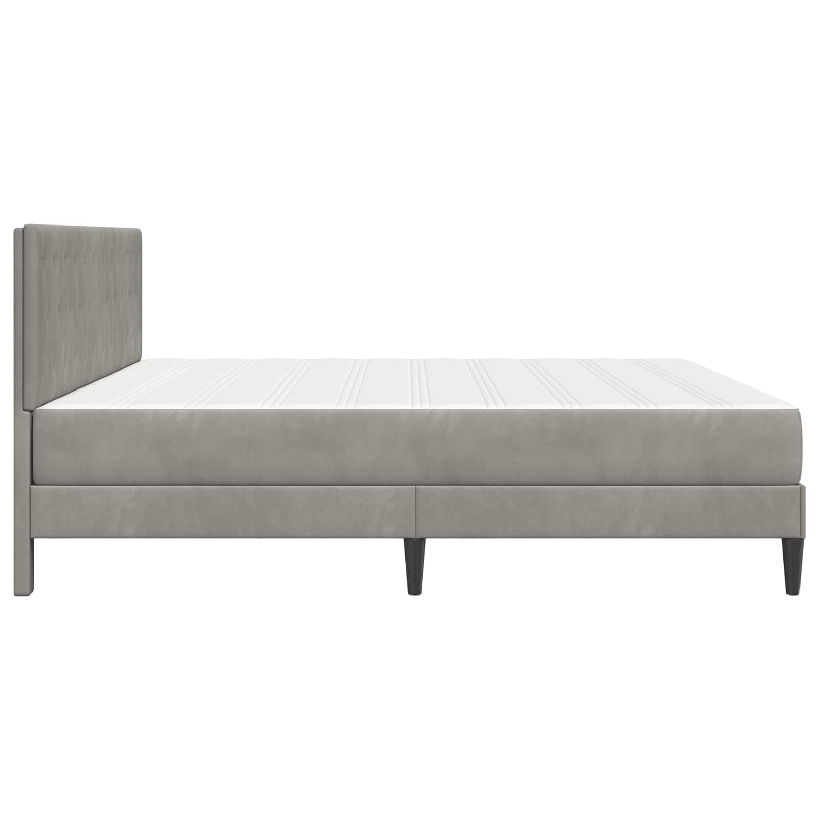 Okvir kreveta s madracem Svijetlo siva 200 x 200 cm Baršun