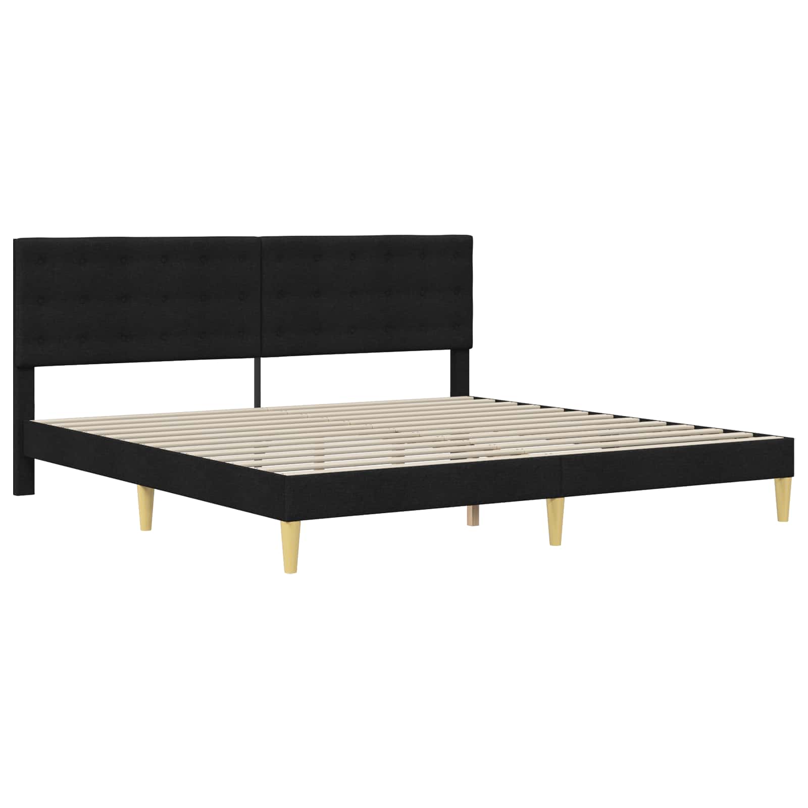 Okvir kreveta s madracem s uzglavljem Crna 180 x 200 cm tkanina