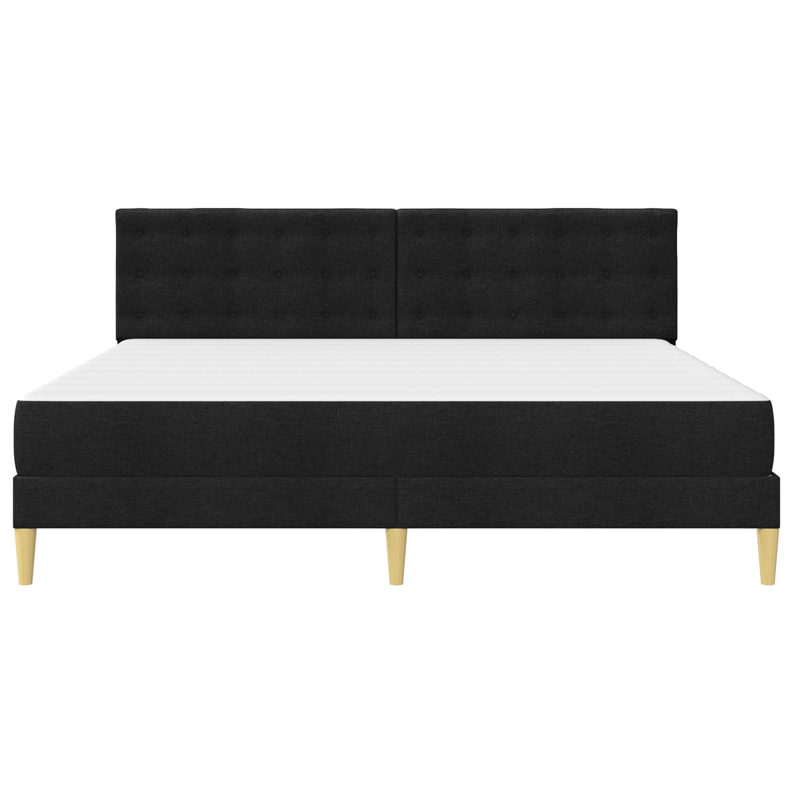 Okvir kreveta s madracem s uzglavljem Crna 180 x 200 cm tkanina