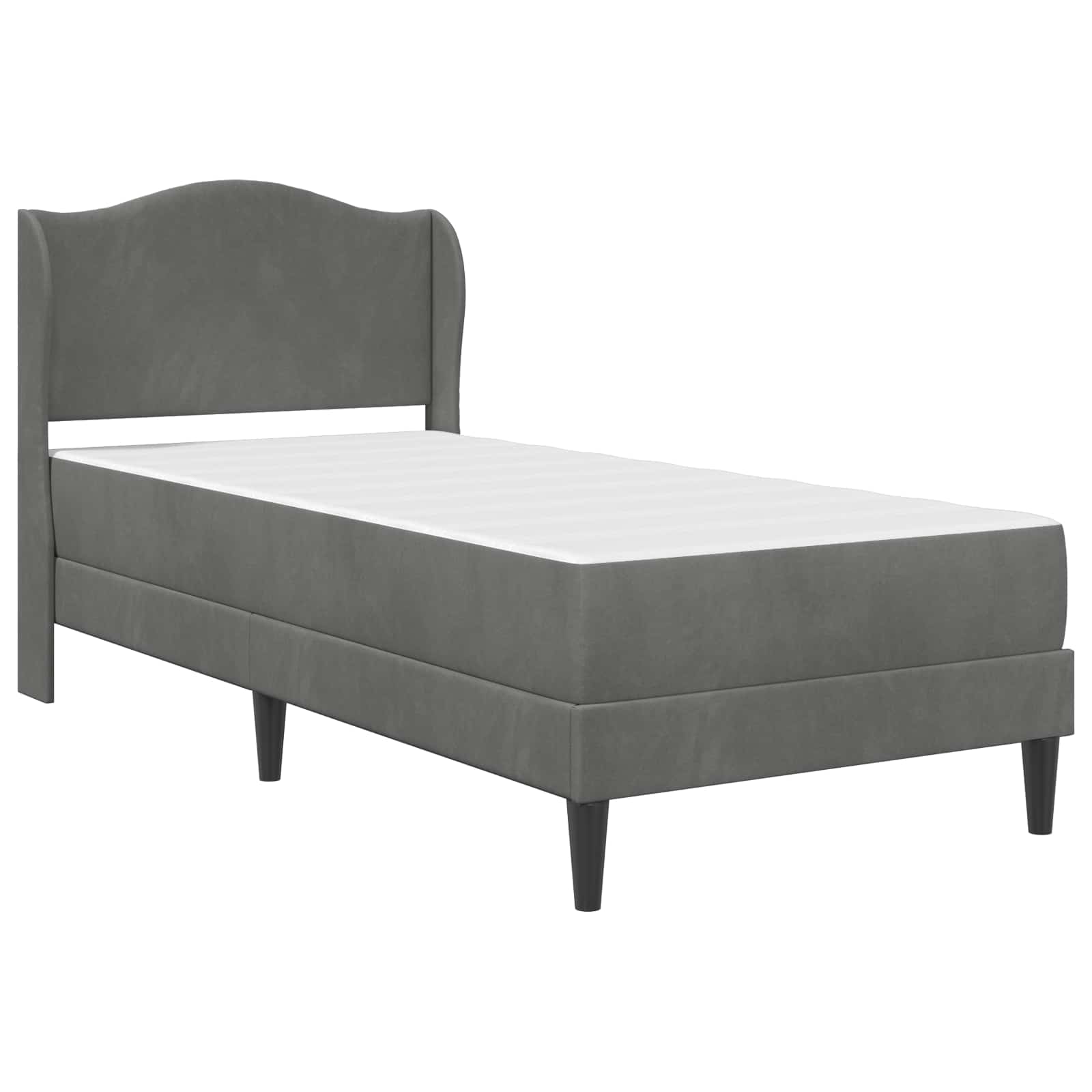 Krevetna konstrukcija s uzglavljem Tamnosiva 90 x 200 cm Baršun