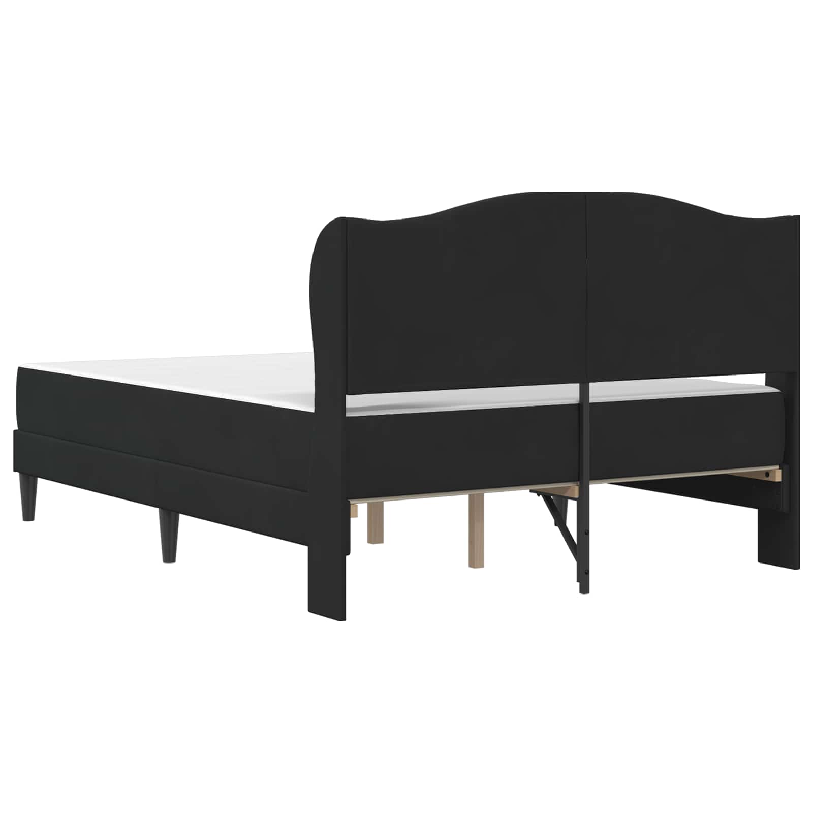 Krevetna konstrukcija s uzglavljem Crna 160 x 200 cm Baršun