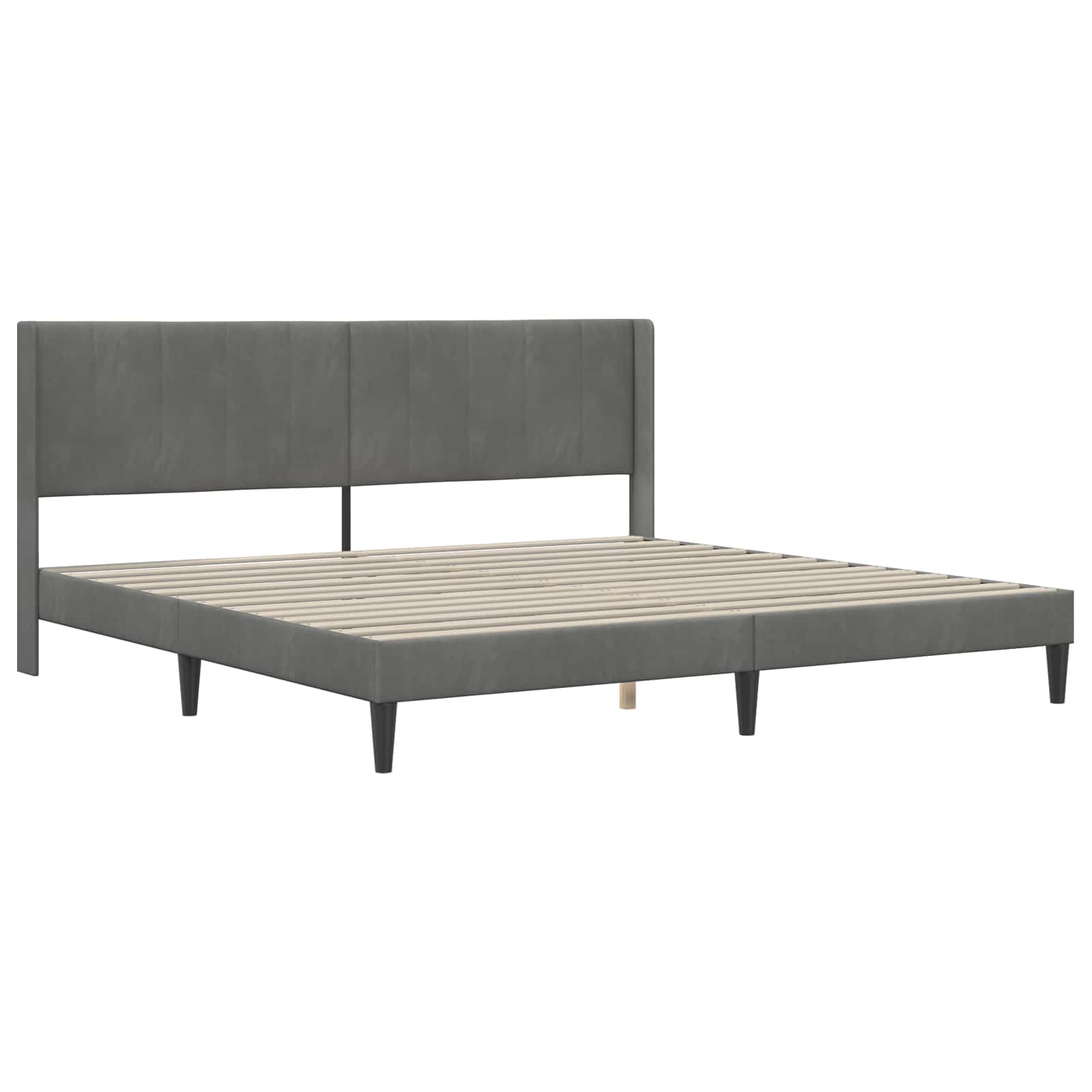 Okvir kreveta s madracem Tamno siva 200 x 200 cm Baršun