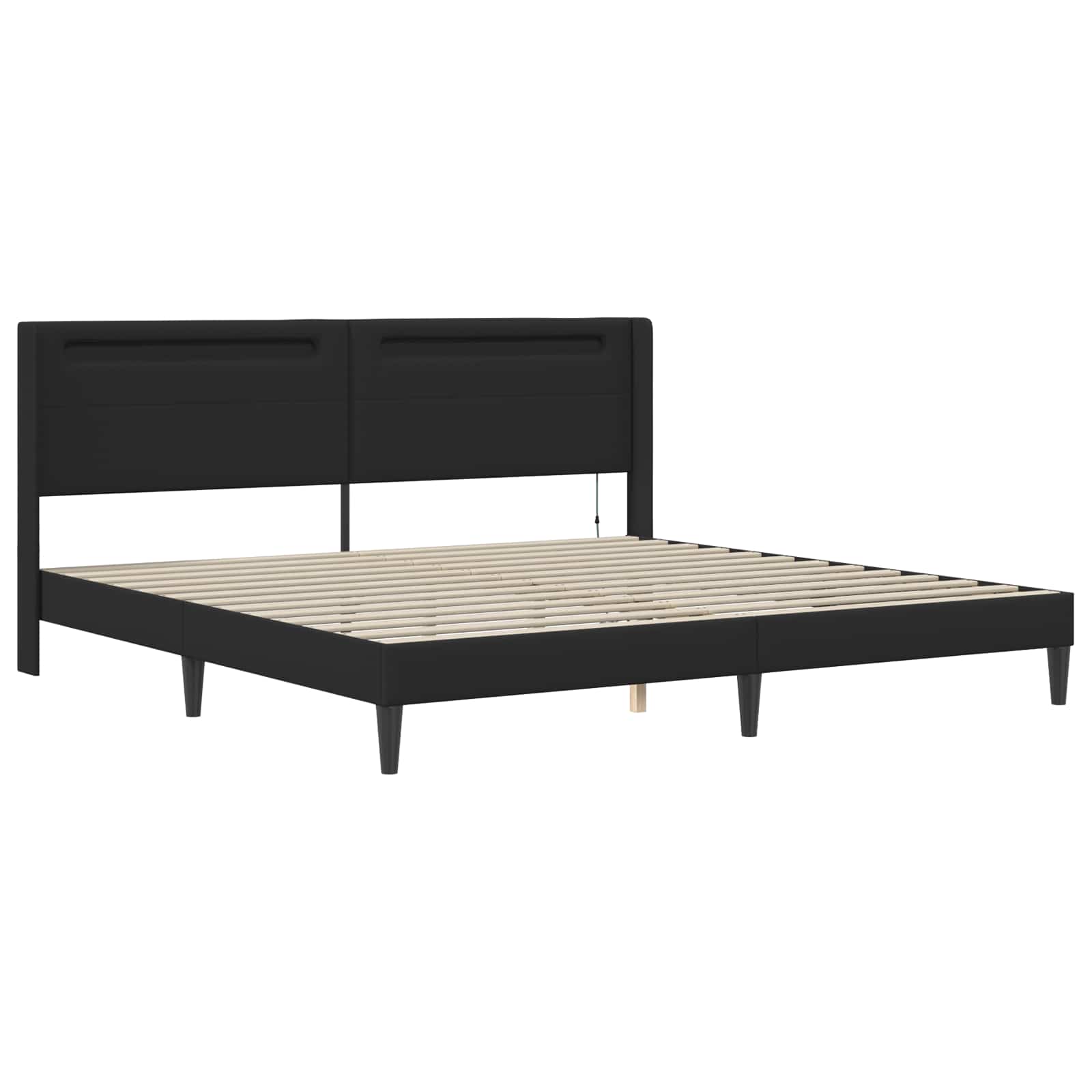 Okvir kreveta s madracem Crna 180 x 200 cm Lažna koža