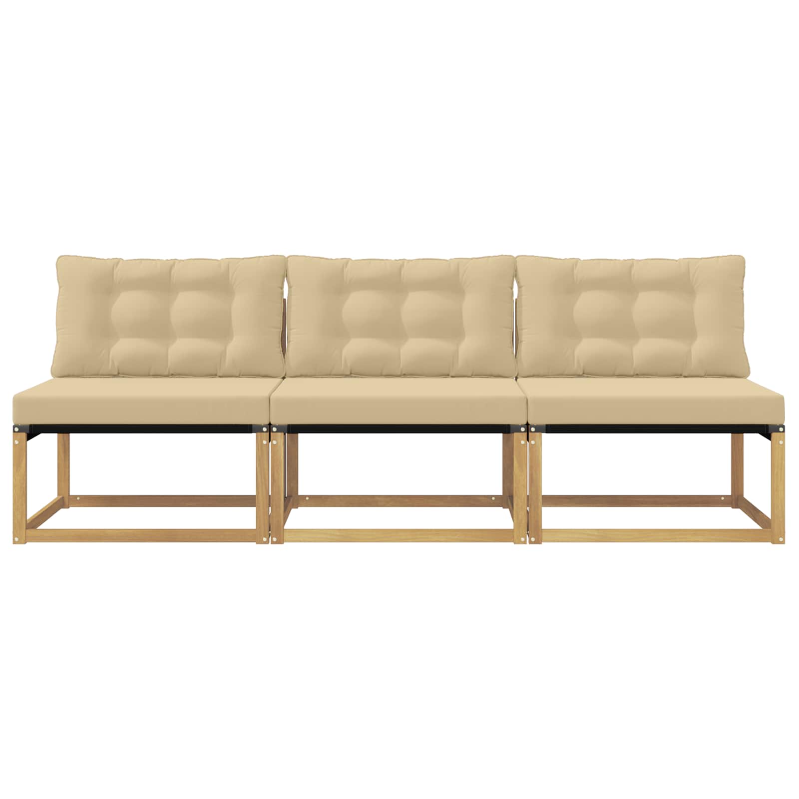 Srednja sofa za van Čvrsto drvo akacije i Textilene Bijela