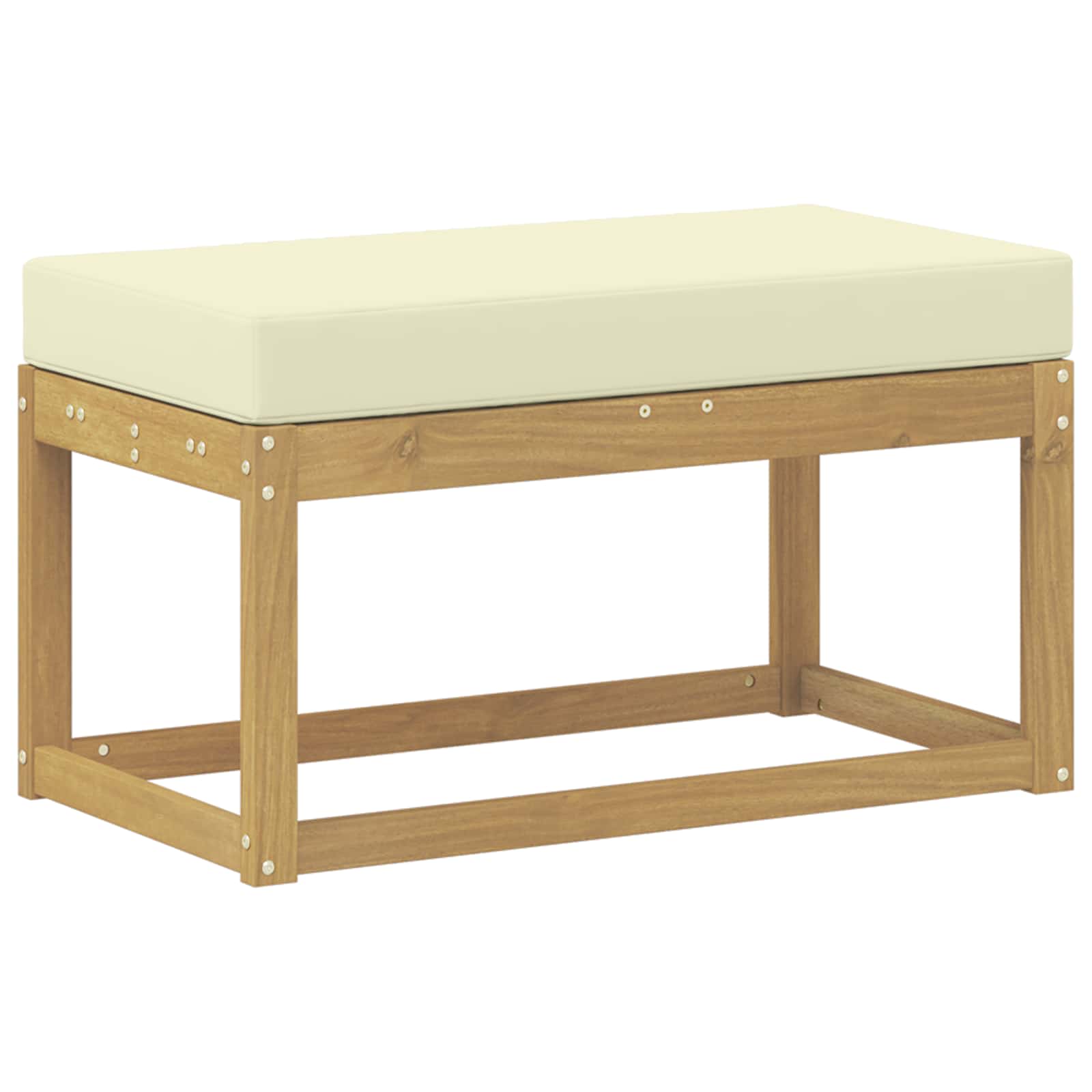 Vanjska stolica klupa s jastukom Bijela 80 x 43 x 45 cm
