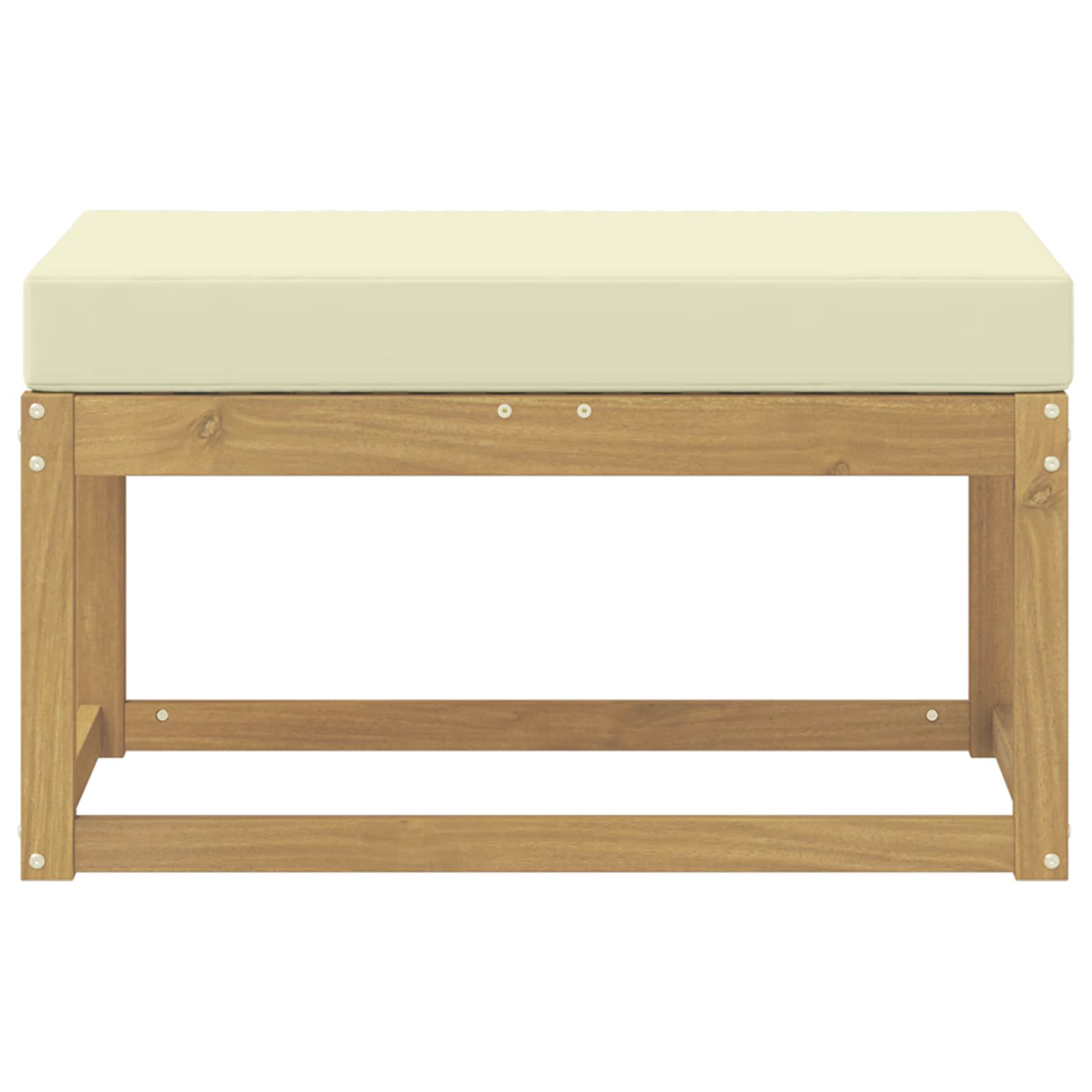 Vanjska stolica klupa s jastukom Bijela 80 x 43 x 45 cm