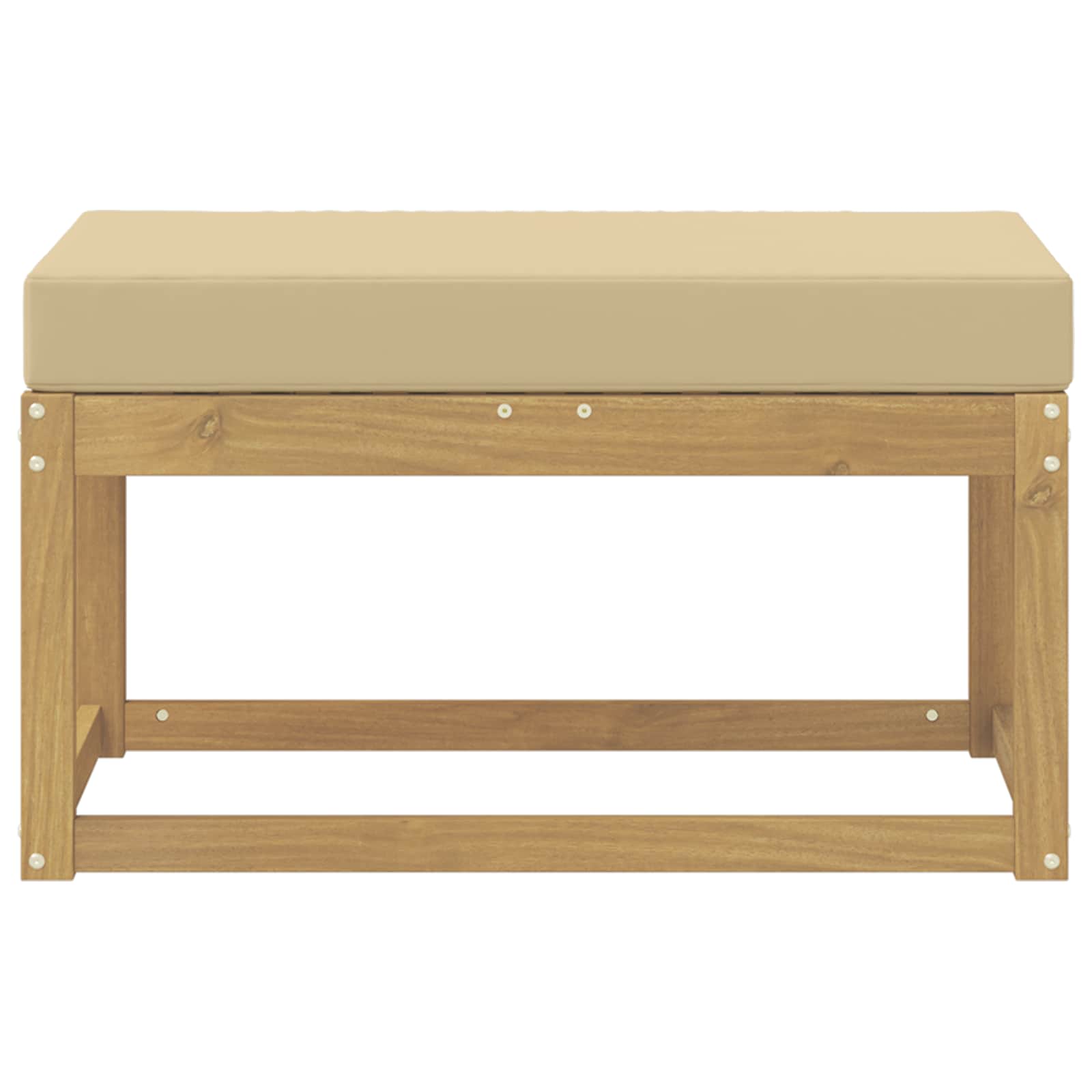 Vanjska stolica klupa s jastukom Bijela 80 x 43 x 45 cm
