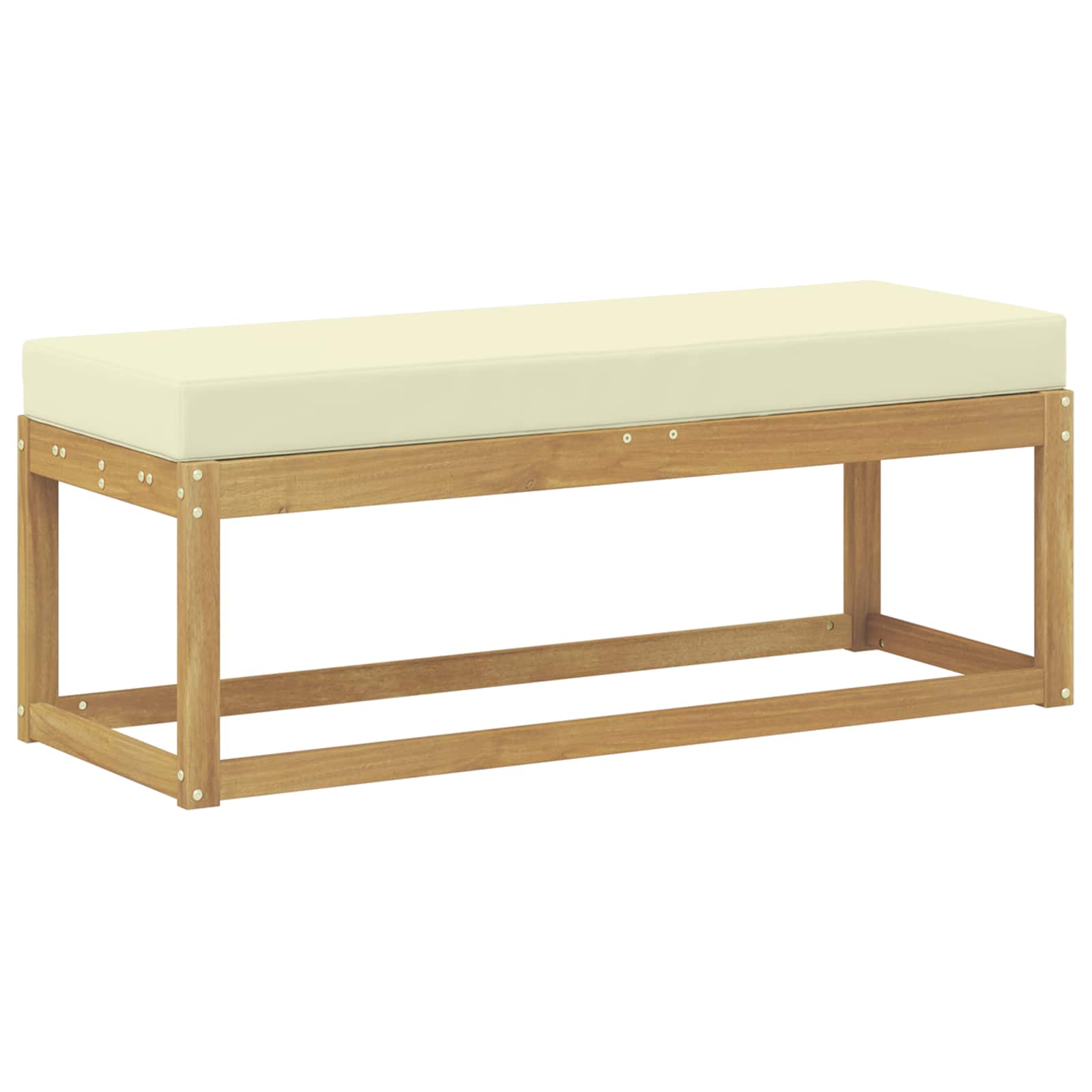 Vanjska stolica klupa s jastukom Bijela 115 x 43 x 45 cm