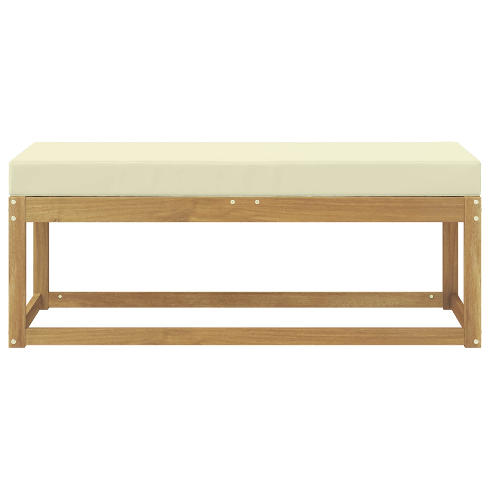 Vanjska stolica klupa s jastukom Bijela 115 x 43 x 45 cm