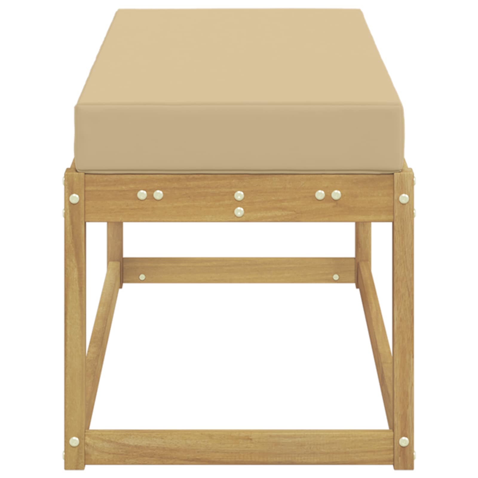 Vanjska stolica klupa s jastukom Bijela 115 x 43 x 45 cm