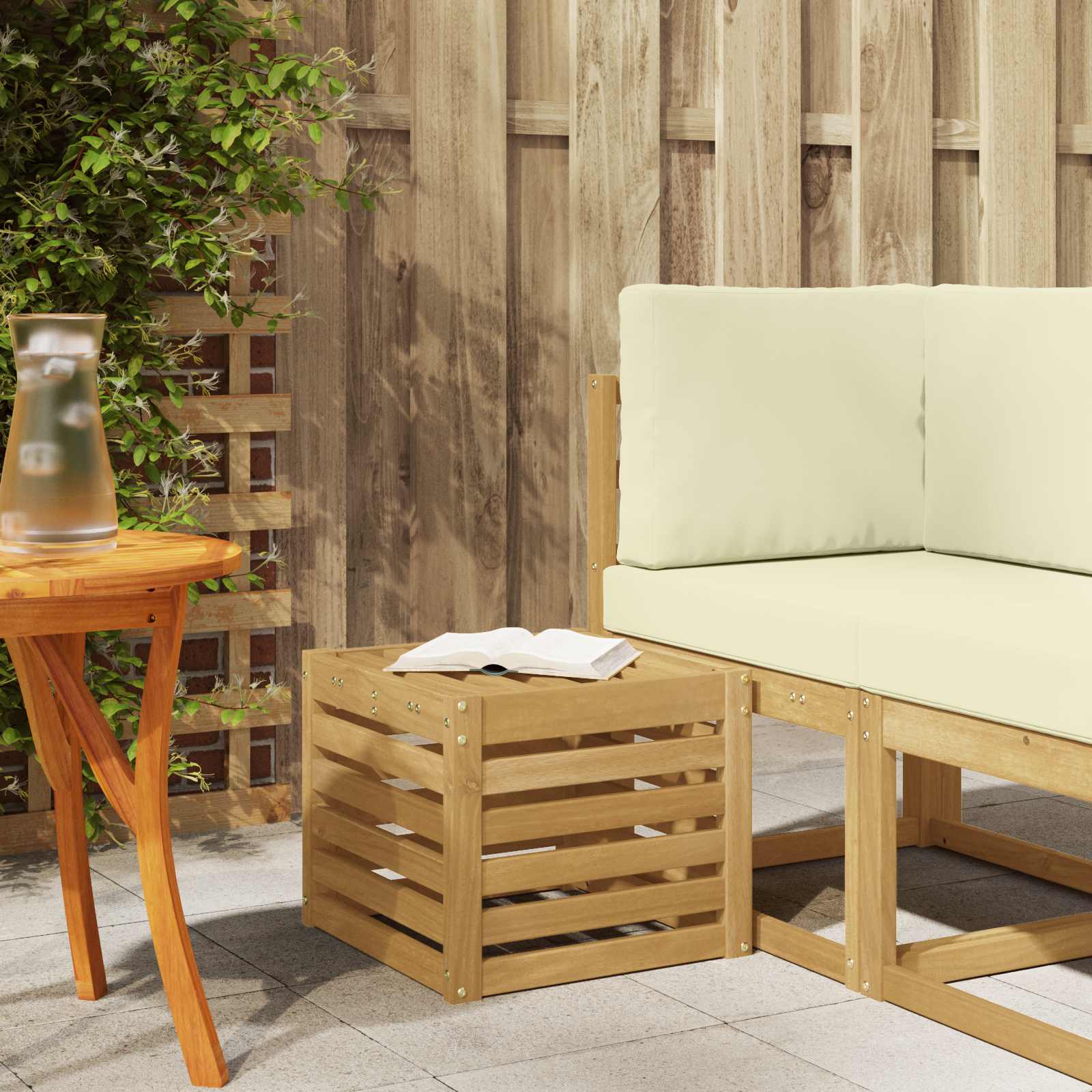 Set vanjskih sofa Bijela 35 x 38 x 37 cm Čvrsto drvo akacije