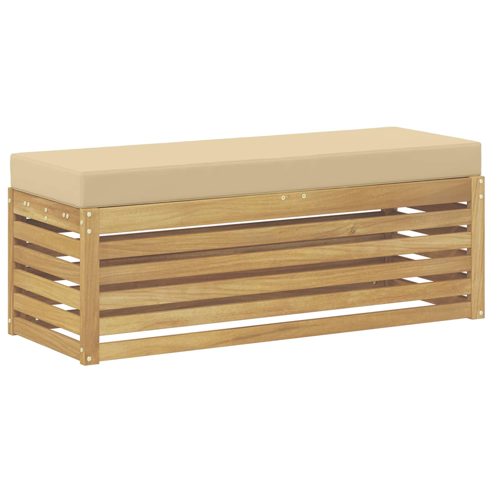 Vanjska stolica klupa s jastukom Bijela 115 x 43 x 45 cm
