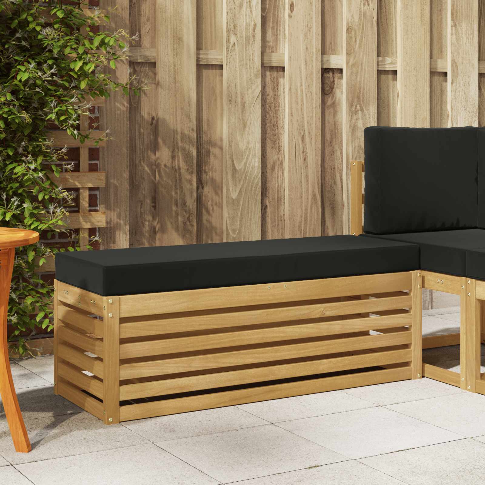 Vanjska stolica klupa s jastukom Bijela 115 x 43 x 45 cm