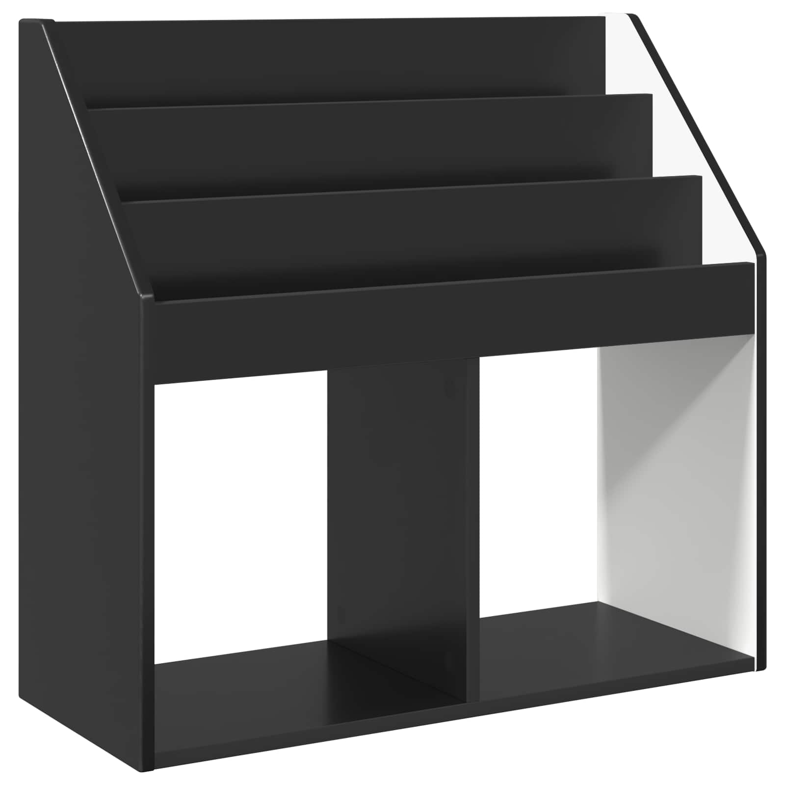 Polica za knjige za djecu s pohranom Crna 72,5 x 29,5 x 69 cm