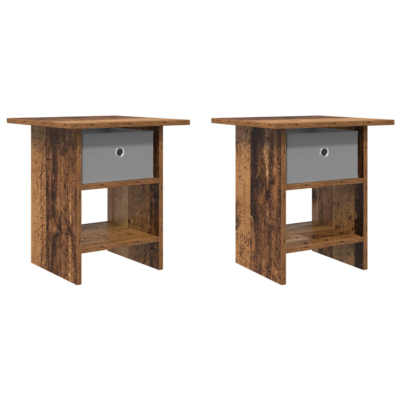 Noćni ormarić s ladicama 2 pcs Staro drvo 41 x 40 x 45 cm