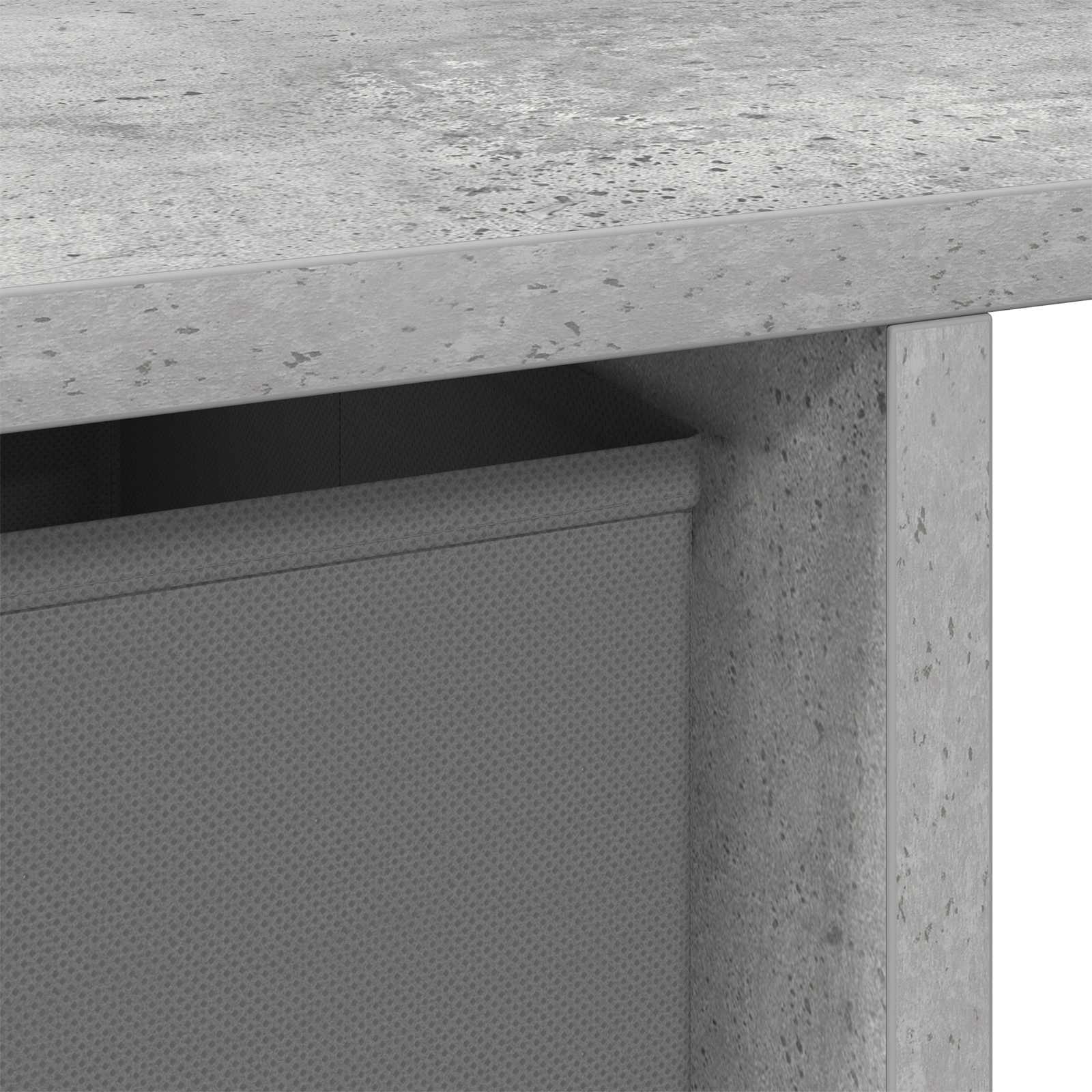 Stol s policom Betonski sivi 100 x 40 x 75 cm Konstruirano drvo