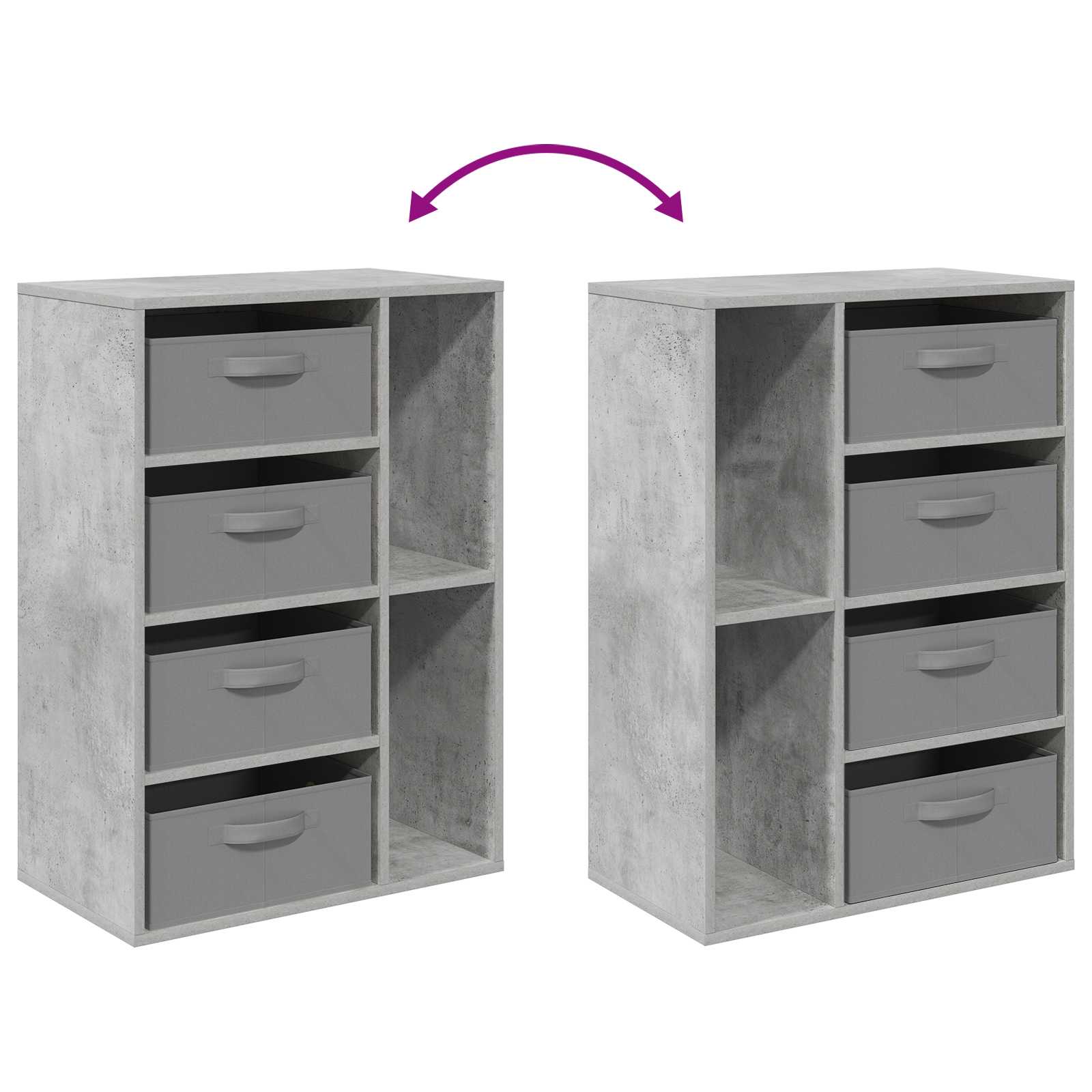 Kreveta s ladicama Betonski sivi 60 x 33,5 x 84 cm