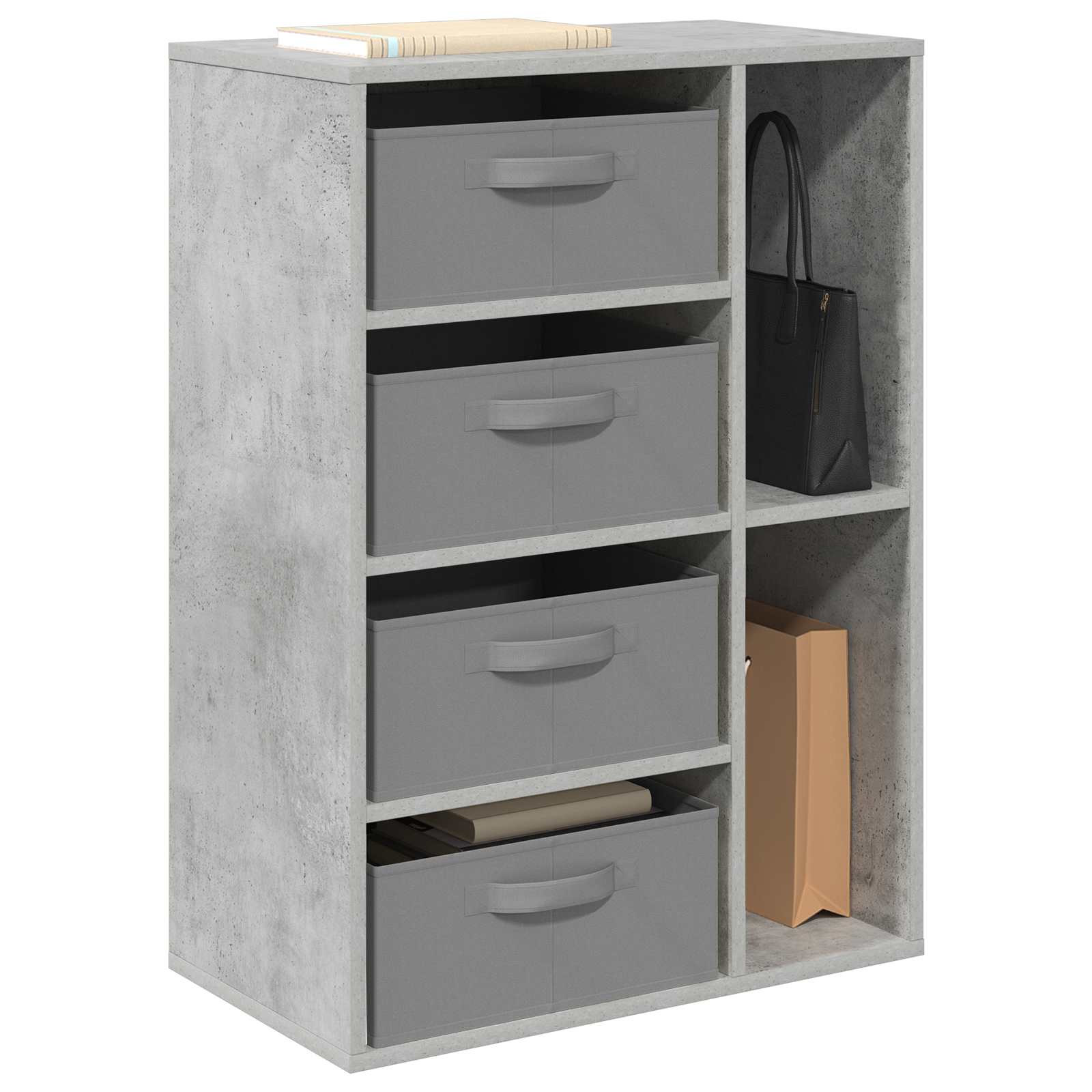 Kreveta s ladicama Betonski sivi 60 x 33,5 x 84 cm