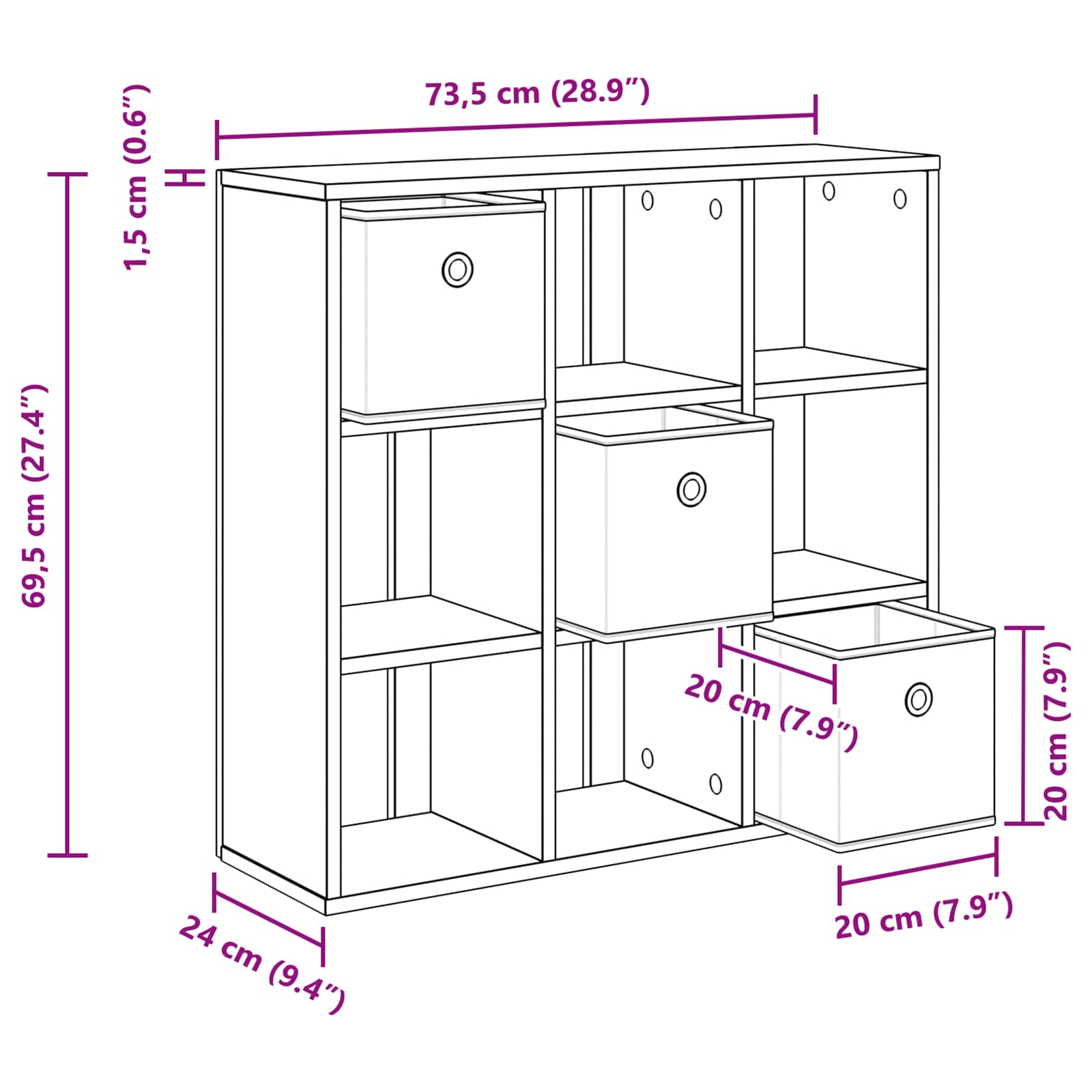 Kreveta s ladicama Betonski sivi 73,5 x 24 x 69,5 cm