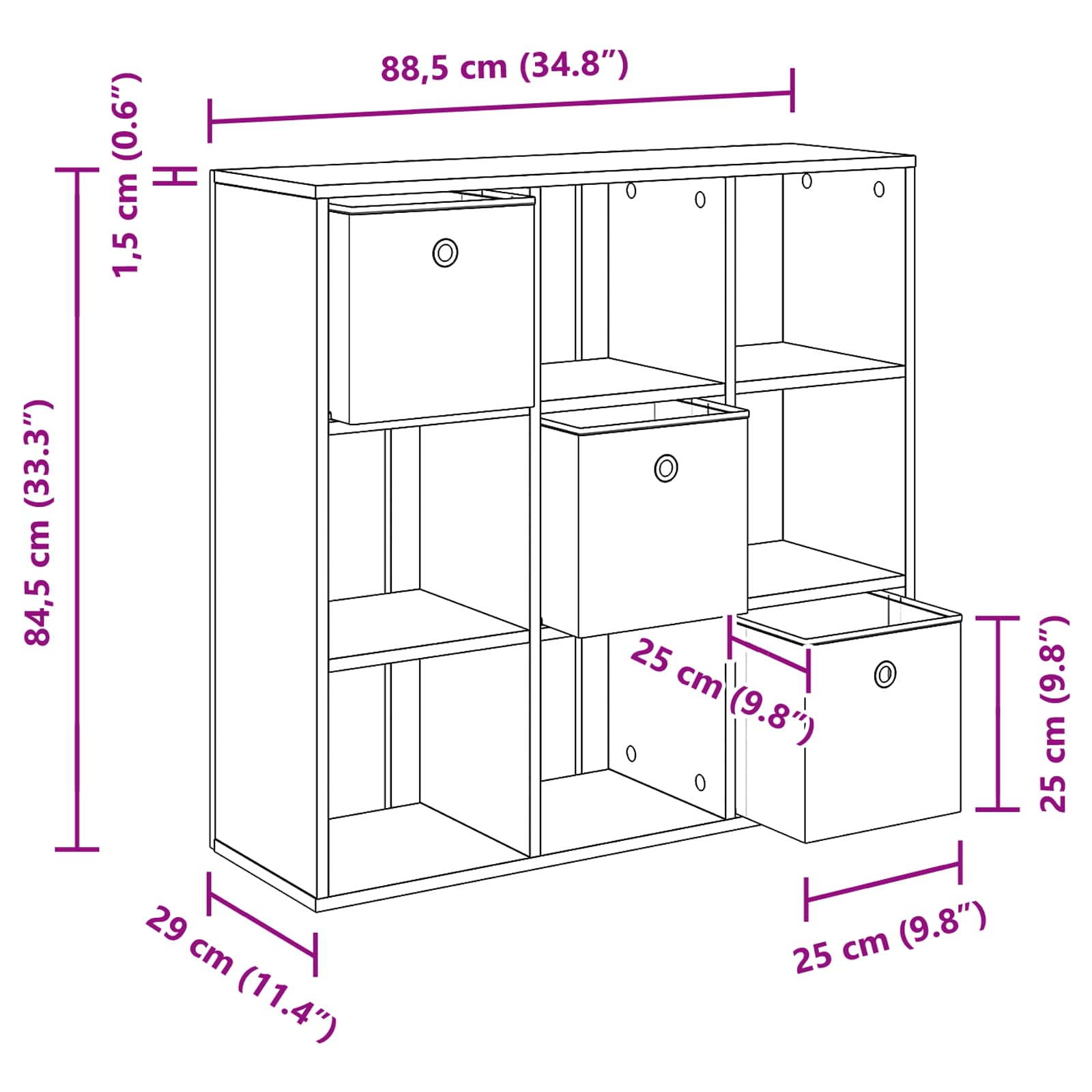 Kreveta s ladicama Crni hrast 88,5 x 29 x 84,5 cm