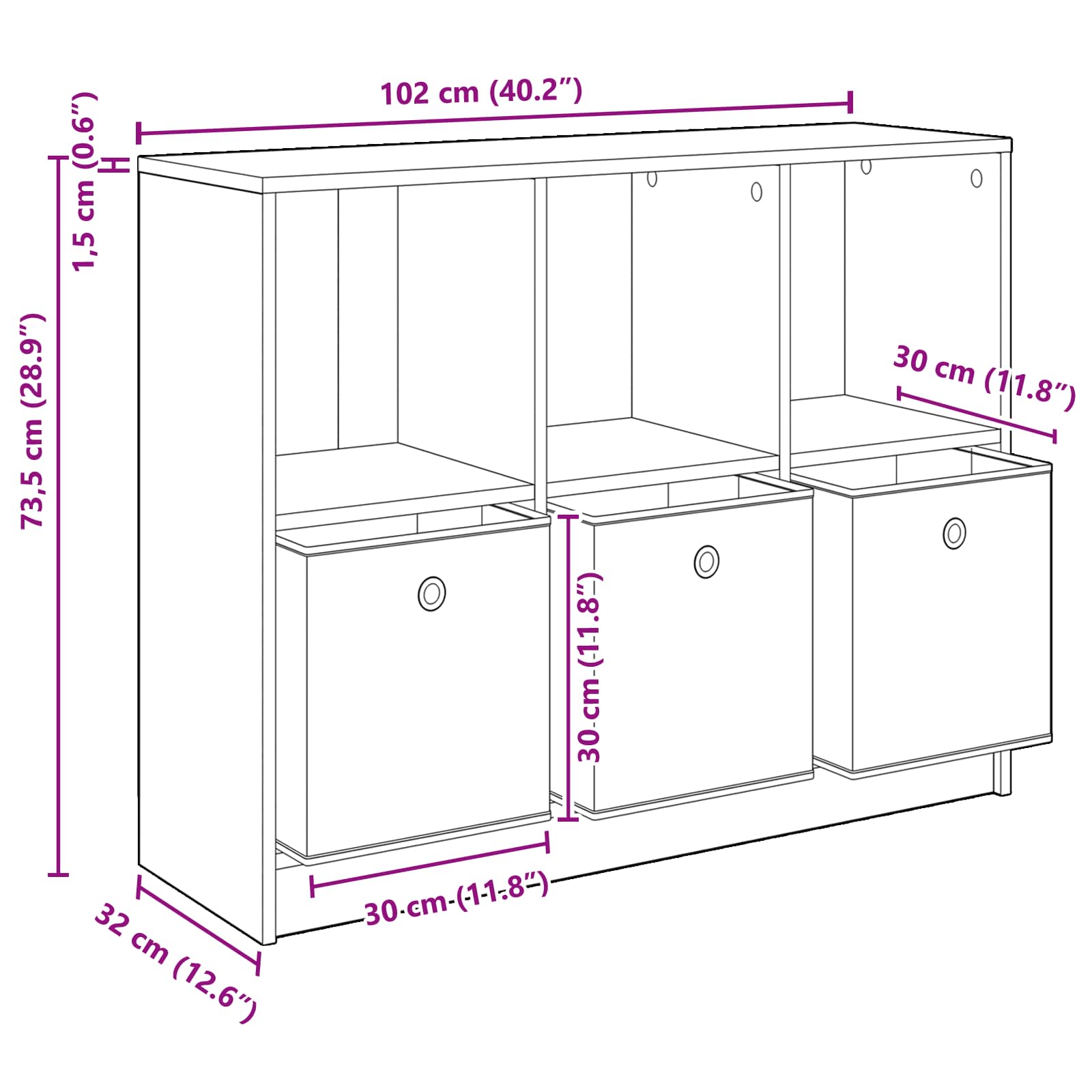 Kreveta s ladicama Siva Sonoma 102 x 32 x 73,5 cm