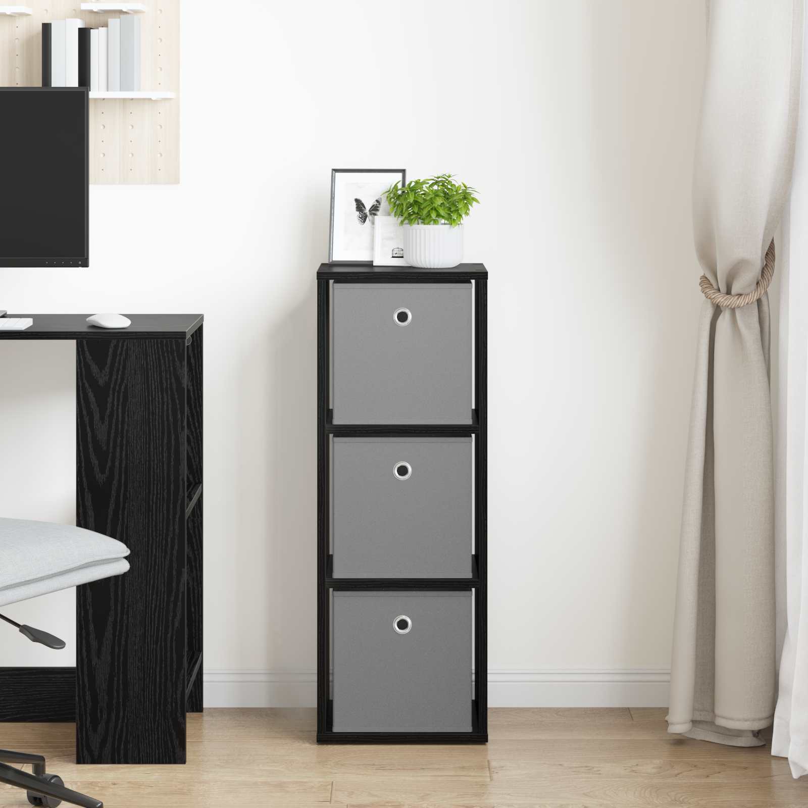 Kreveta s ladicama Crni hrast 30,5 x 27 x 84,5 cm
