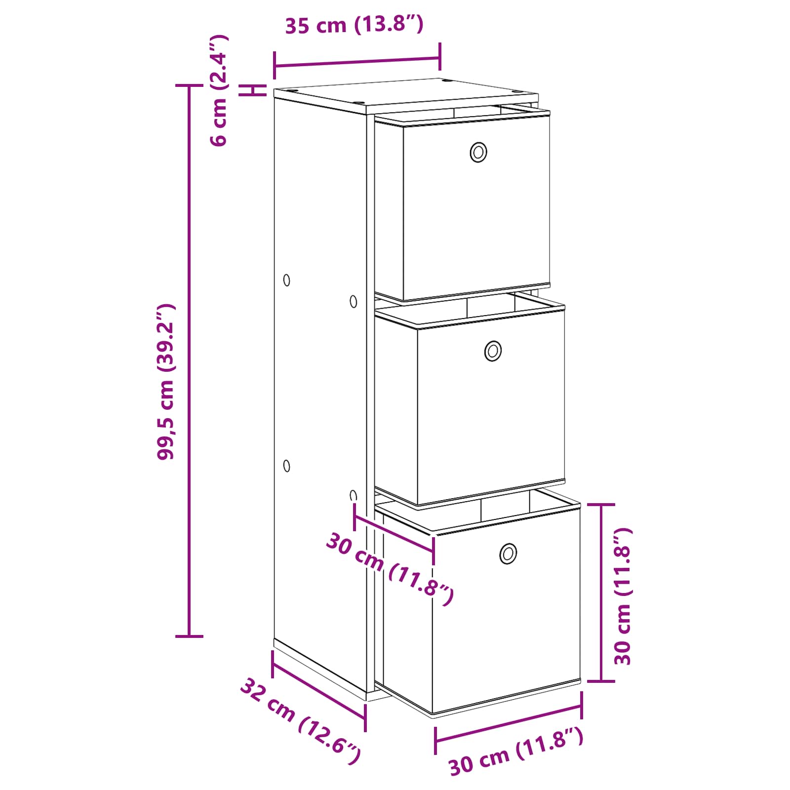 Kreveta s ladicama Sonoma hrast 35 x 32 x 99,5 cm