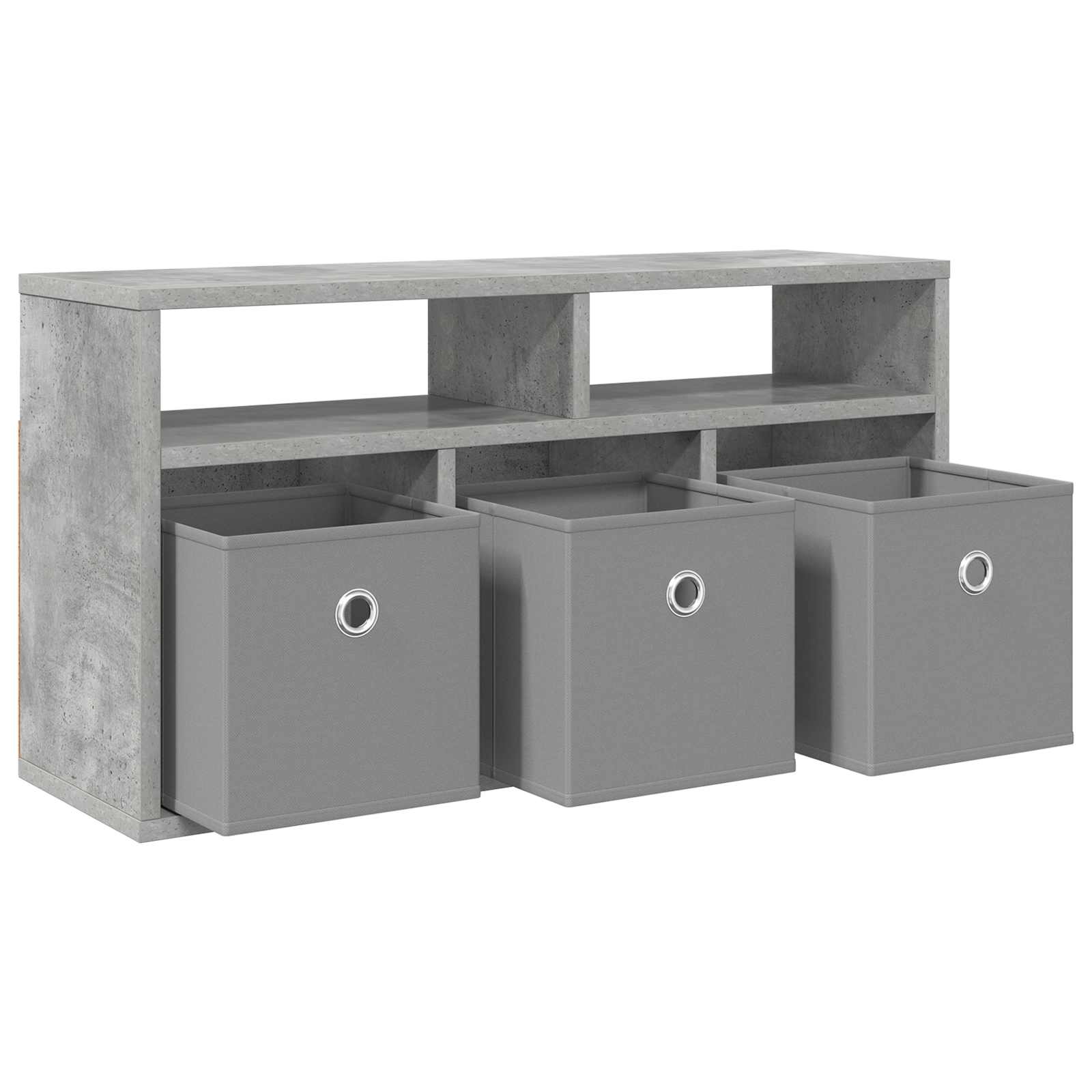 Nizak ormarić s ladicama Betonski sivi 72 x 22,5 x 38 cm