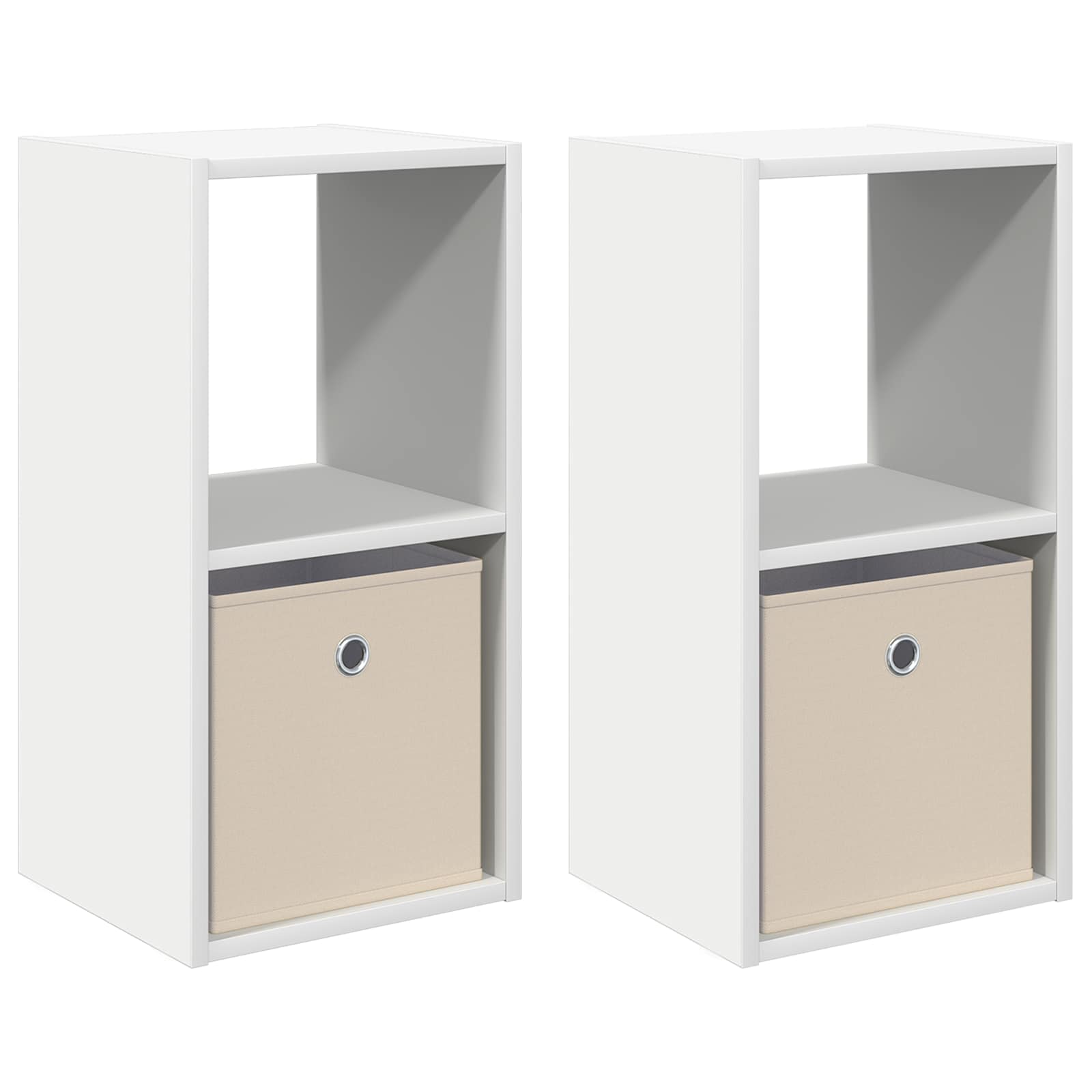 Noćni ormarić s ladicama 2 pcs Bijelo 30,5 x 27 x 59,5 cm
