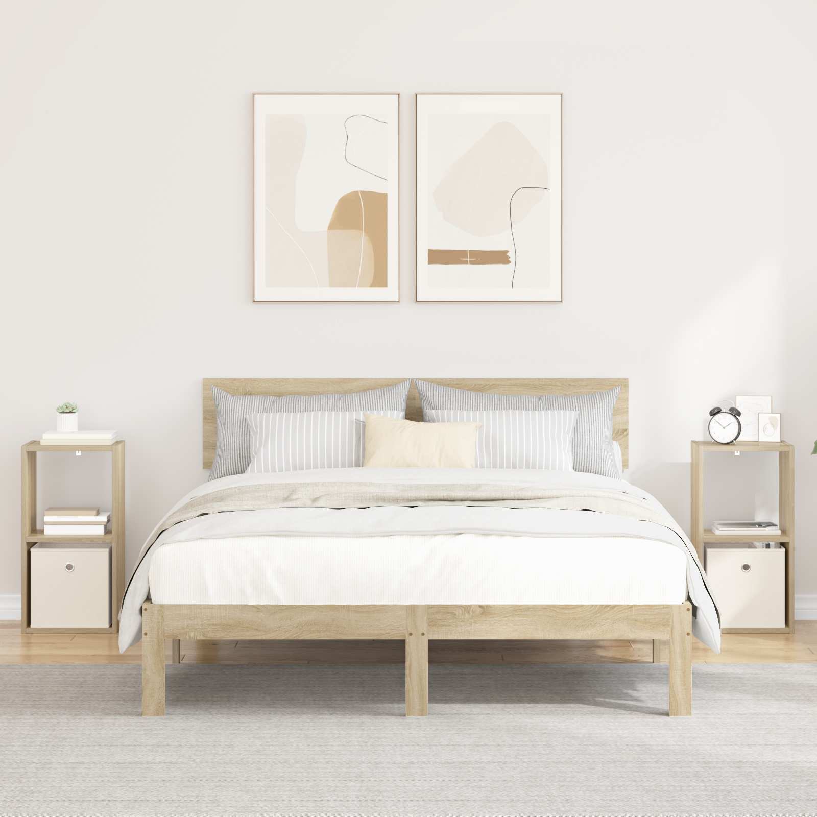 Noćni ormarić s ladicama 2 pcs Sonoma hrast 30,5 x 27 x 59,5 cm