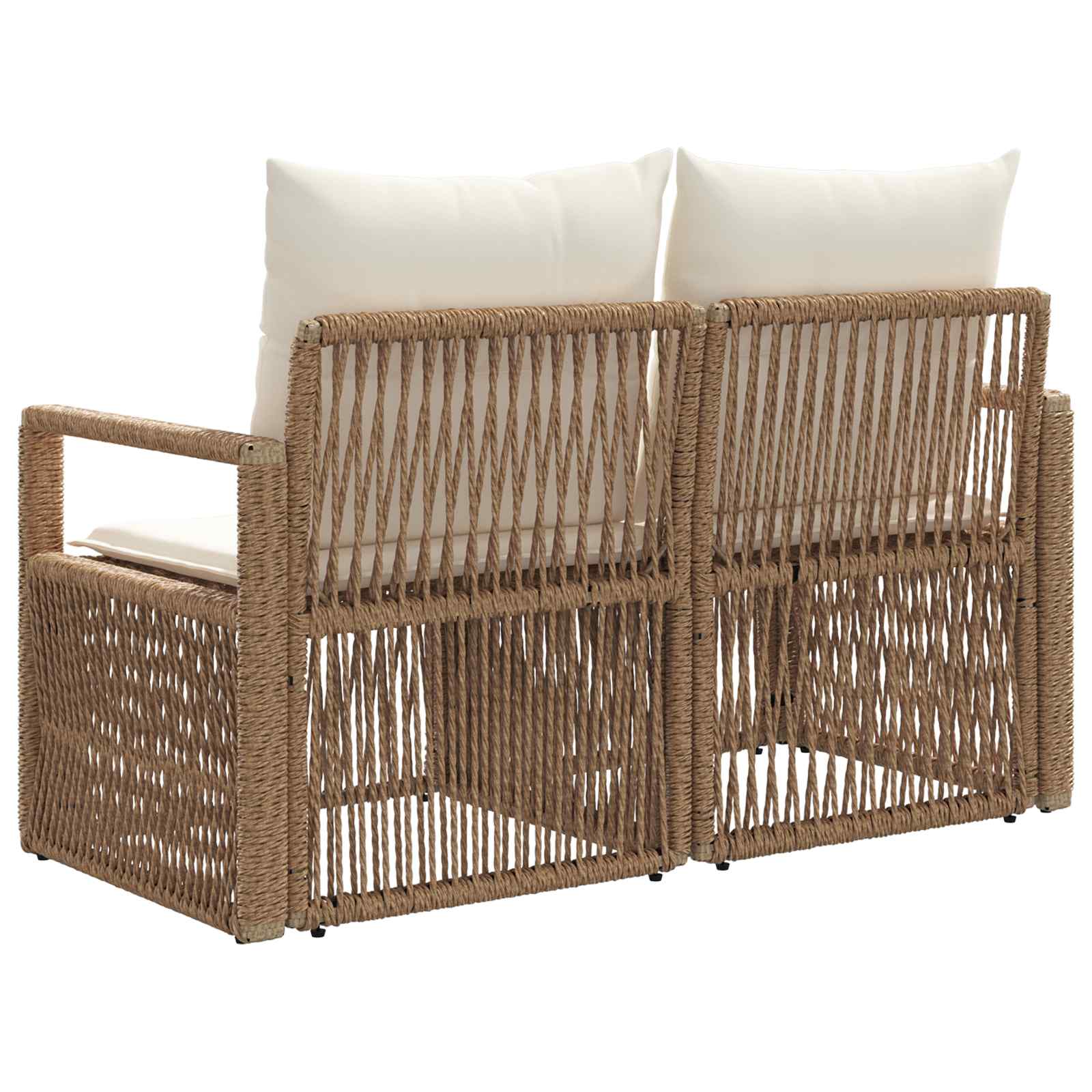 Vrtni kauč 2-Broj sjedala Bež poliratan