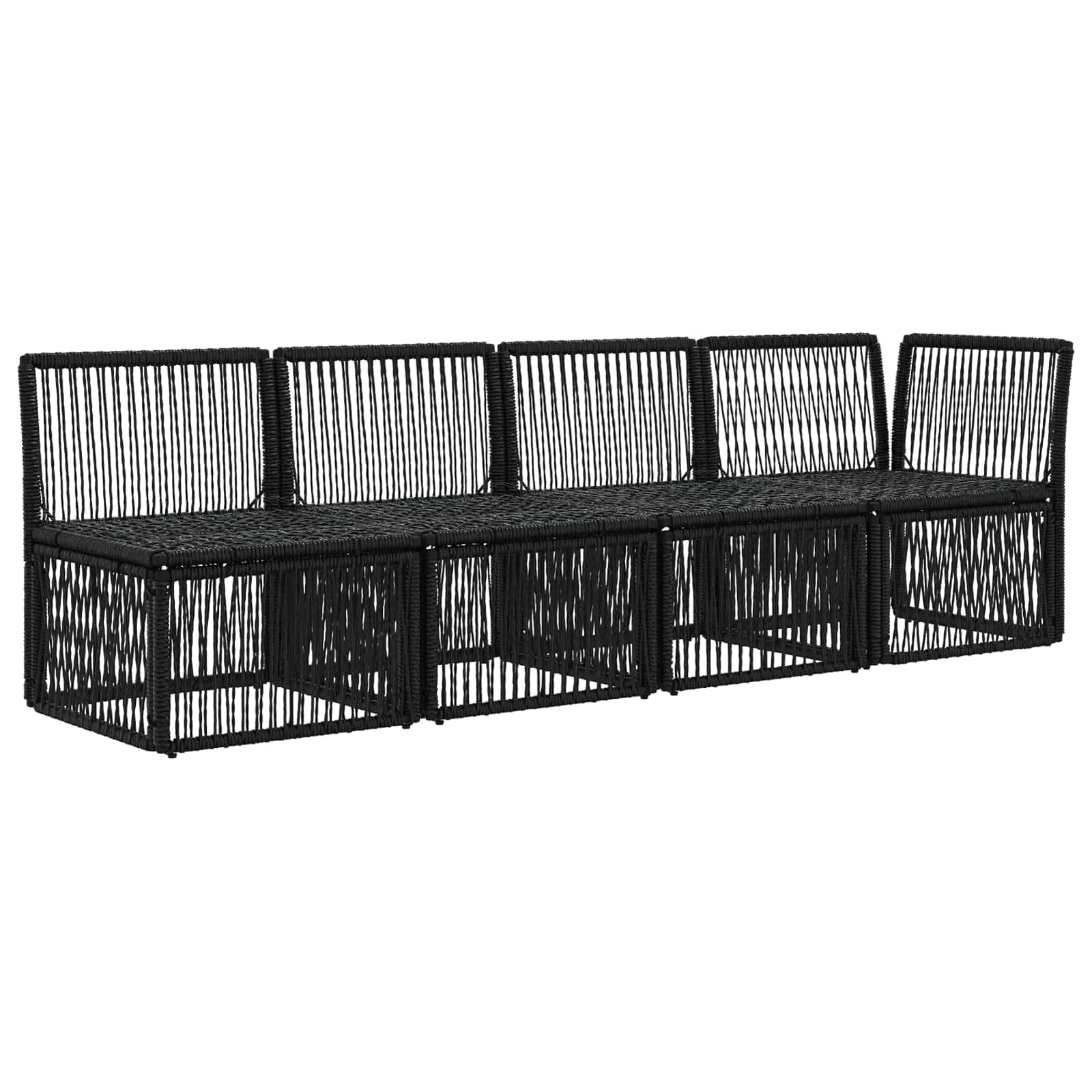 Sofa za 4 osobe s lijevom rukom 4 pcs 4-Broj sjedala Crna