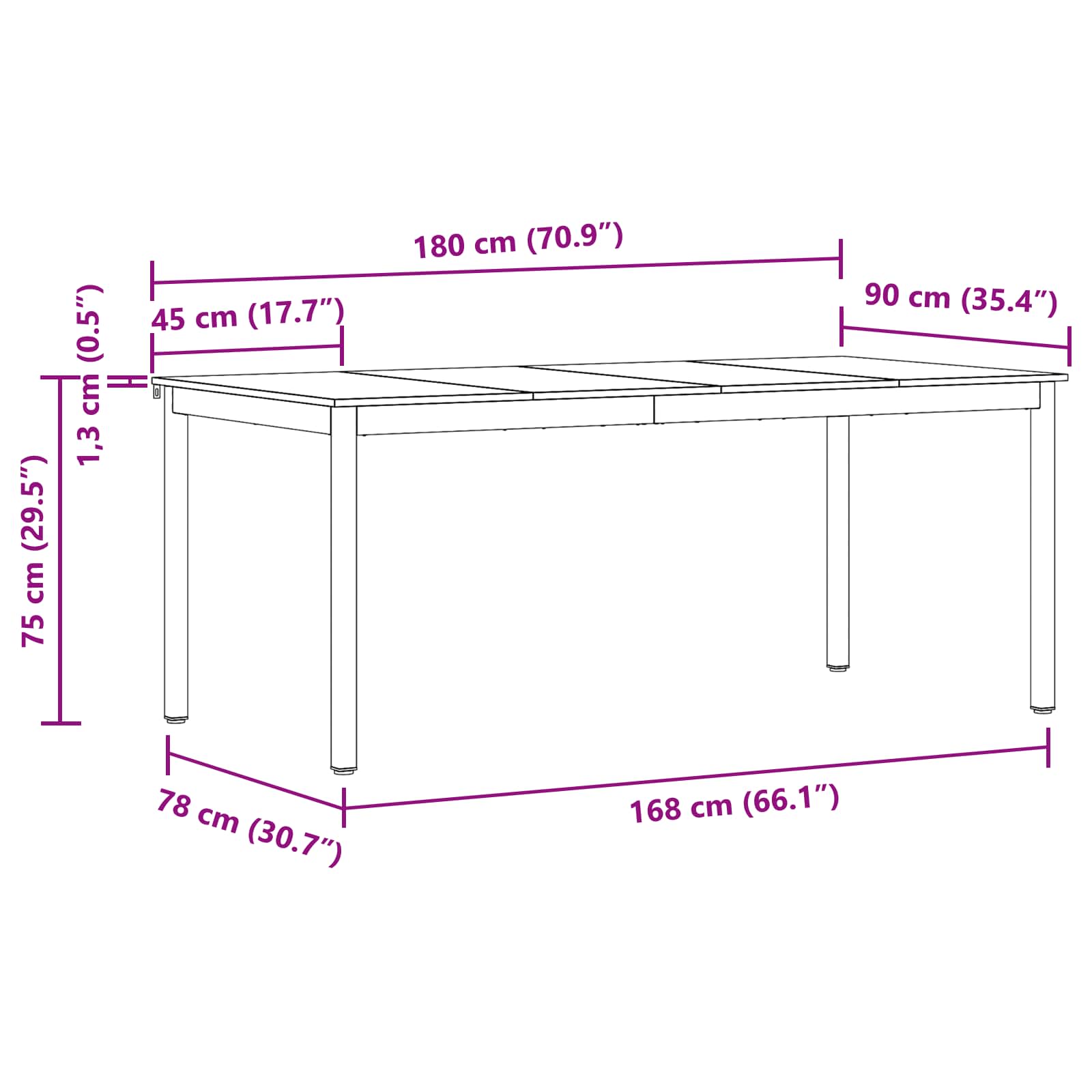 Blagovaonski stolovi 2 pcs 180 x 90 x 75 cm Konstruirano drvo