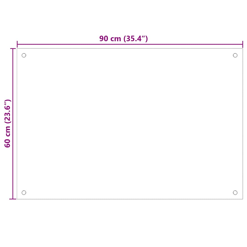 Kuhinjski zid 2 pcs Bijelo 90 x 60 cm Staklo otporno na udarce