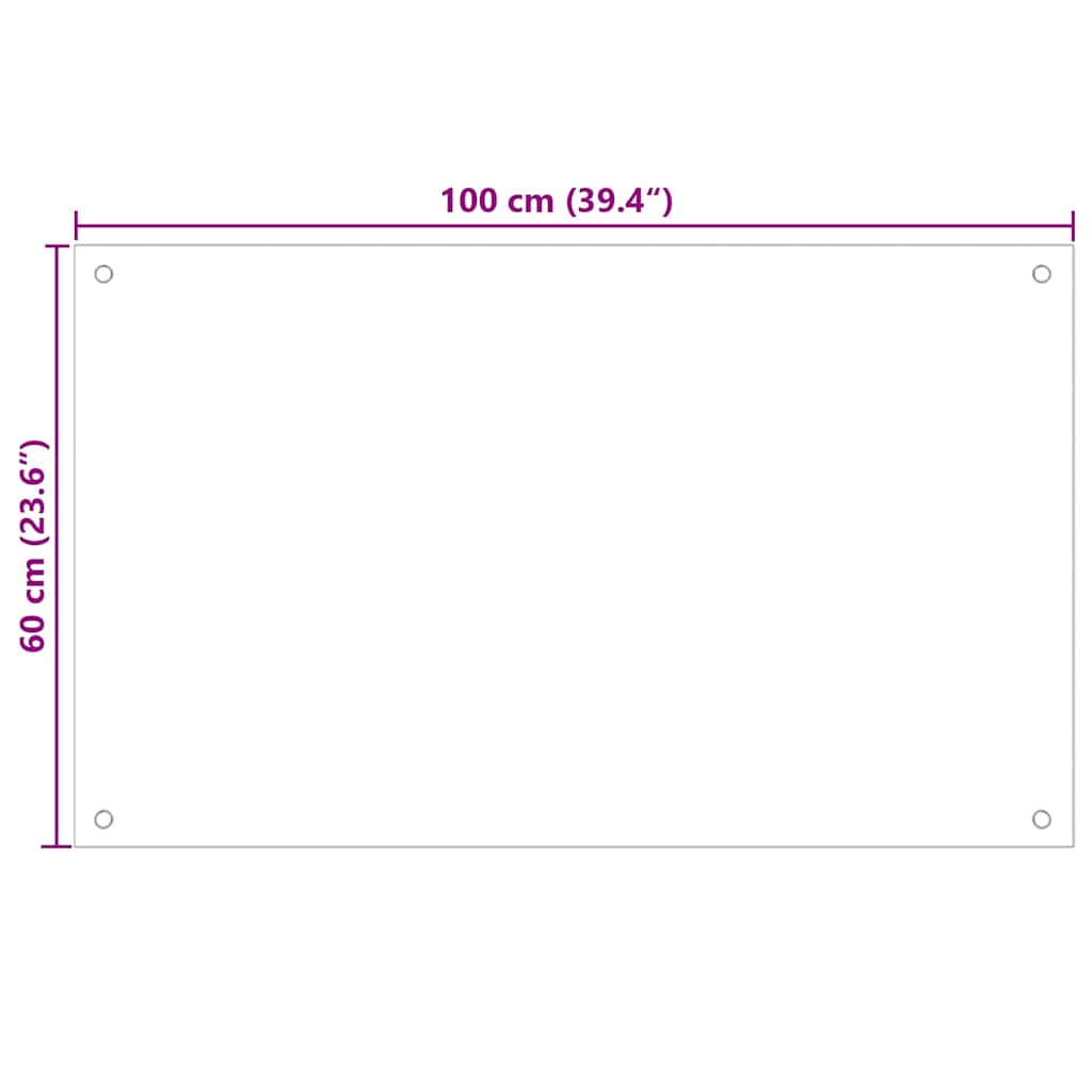 Kuhinjski zid 2 pcs Bijelo 100 x 60 cm Staklo otporno na udarce
