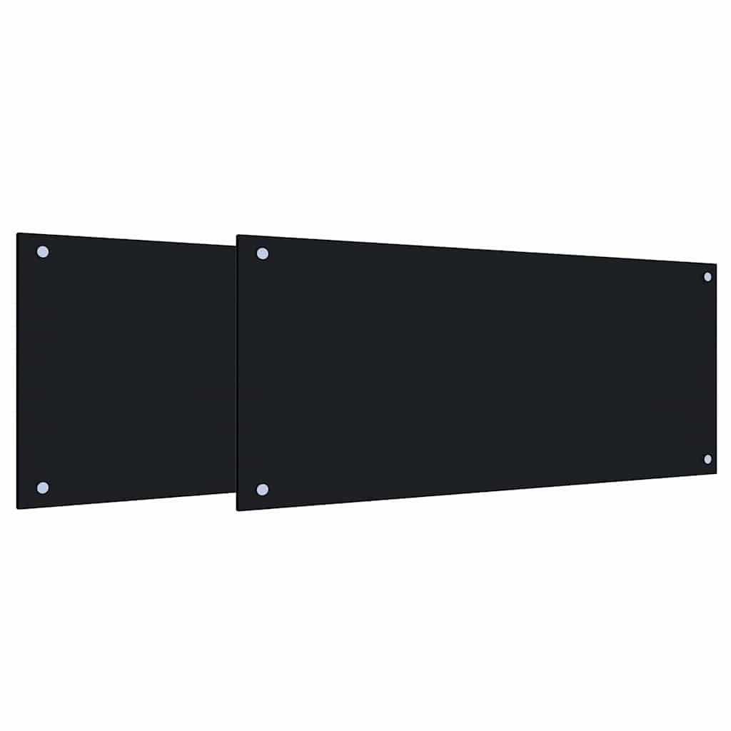 Kuhinjski zid 2 pcs Crna 90 x 40 cm Staklo otporno na udarce
