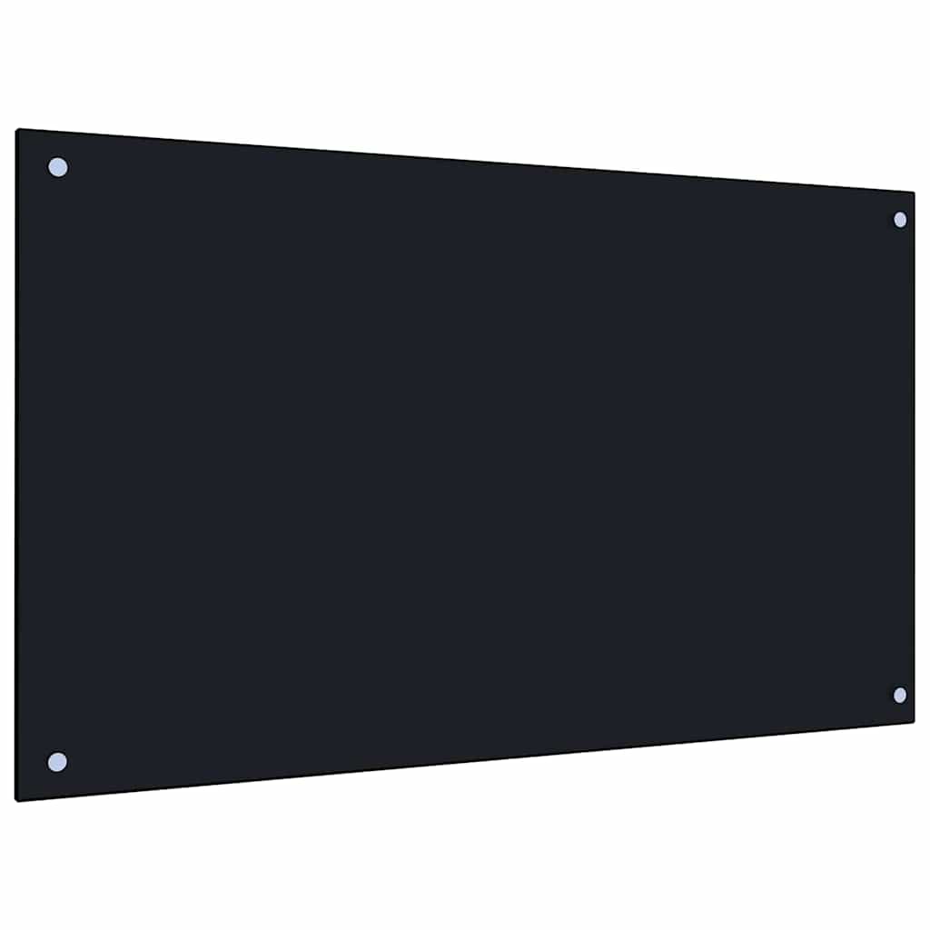 Kuhinjski zid 2 pcs Crna 100 x 60 cm Staklo otporno na udarce