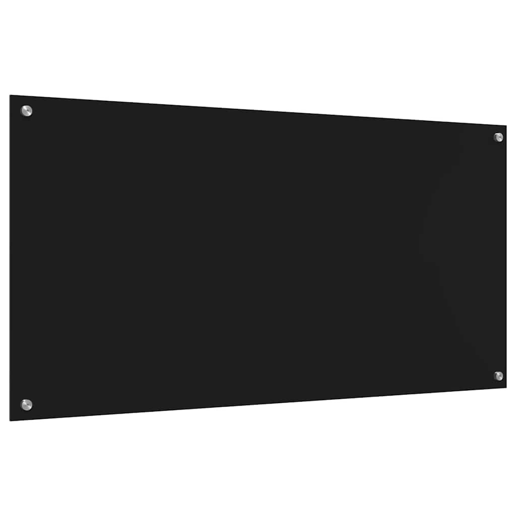 Kuhinjski zid 2 pcs Crna 120 x 60 cm Staklo otporno na udarce