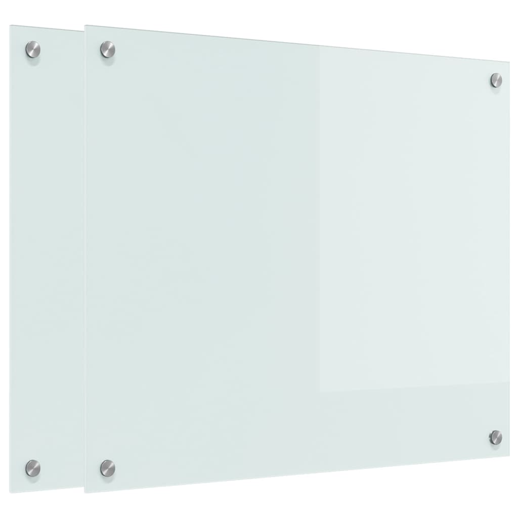 Kuhinjski zid 2 pcs Bijelo 70 x 60 cm Staklo otporno na udarce