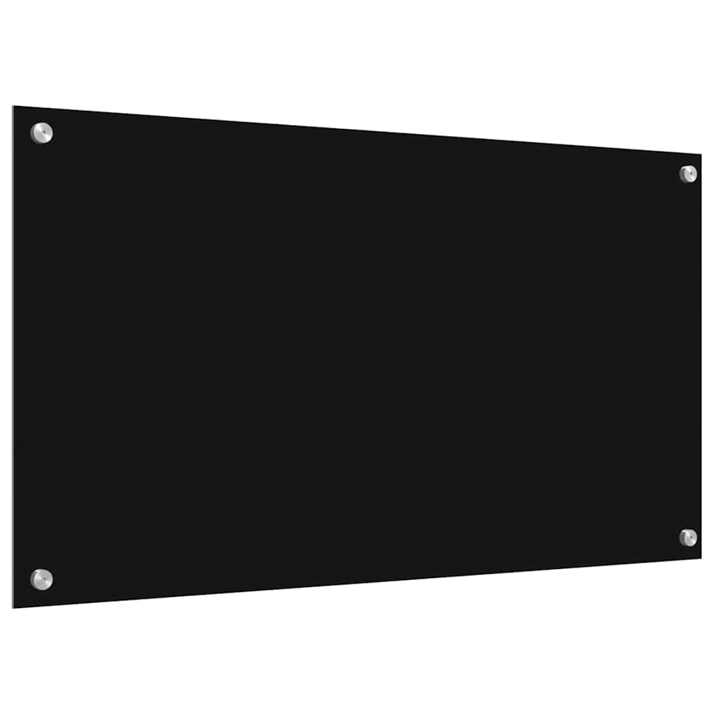 Kuhinjski zid 2 pcs Crna 90 x 50 cm Staklo otporno na udarce