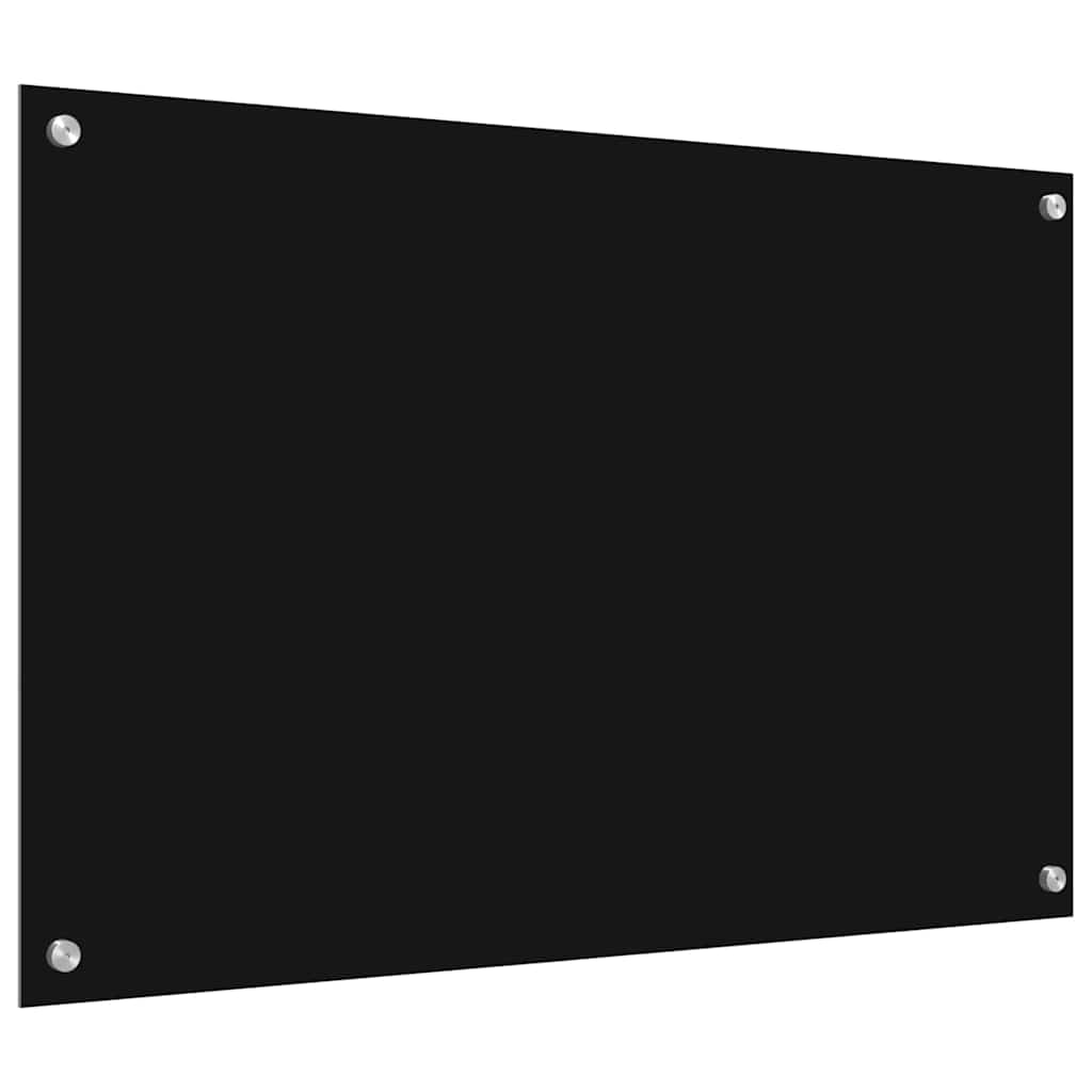 Kuhinjski zid 2 pcs Crna 90 x 60 cm Staklo otporno na udarce