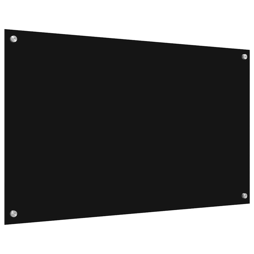 Kuhinjski zid 2 pcs Crna 100 x 60 cm Staklo otporno na udarce